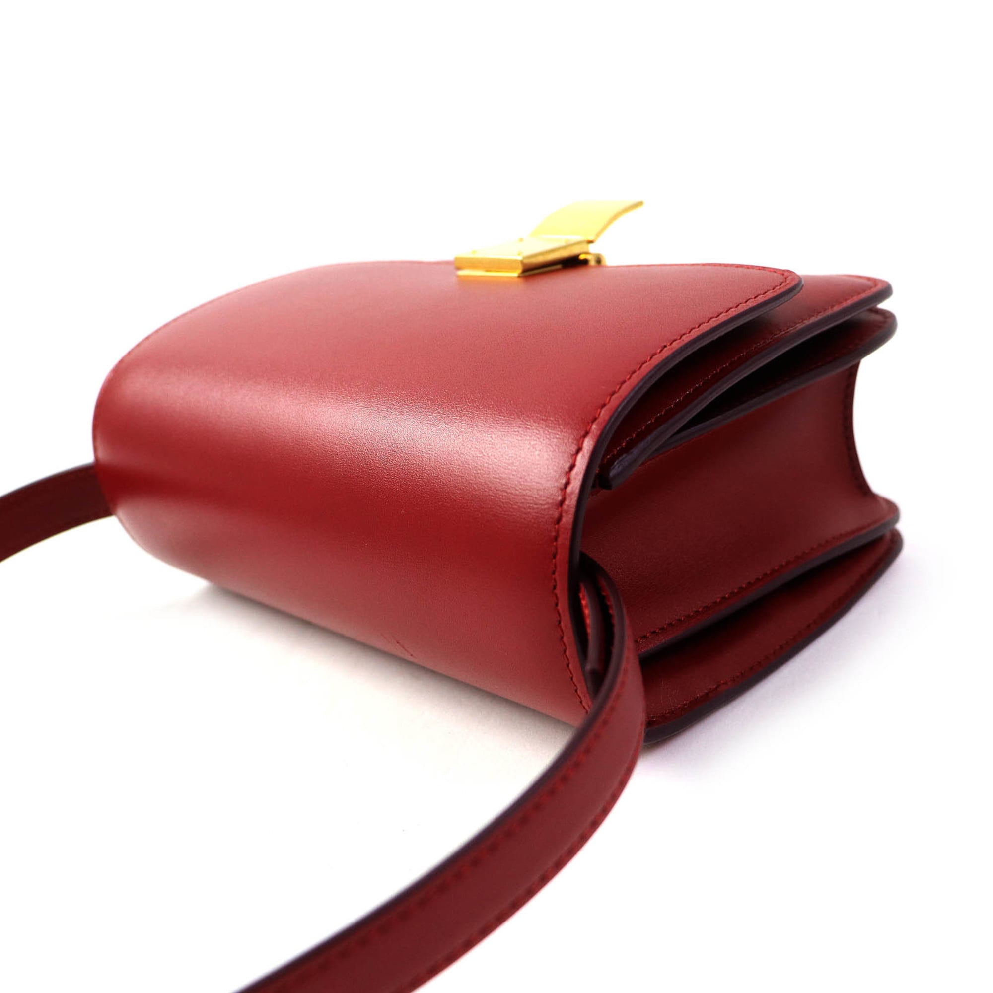 Celine Red Color Leather Shoulder Bag (Pre-Owned)