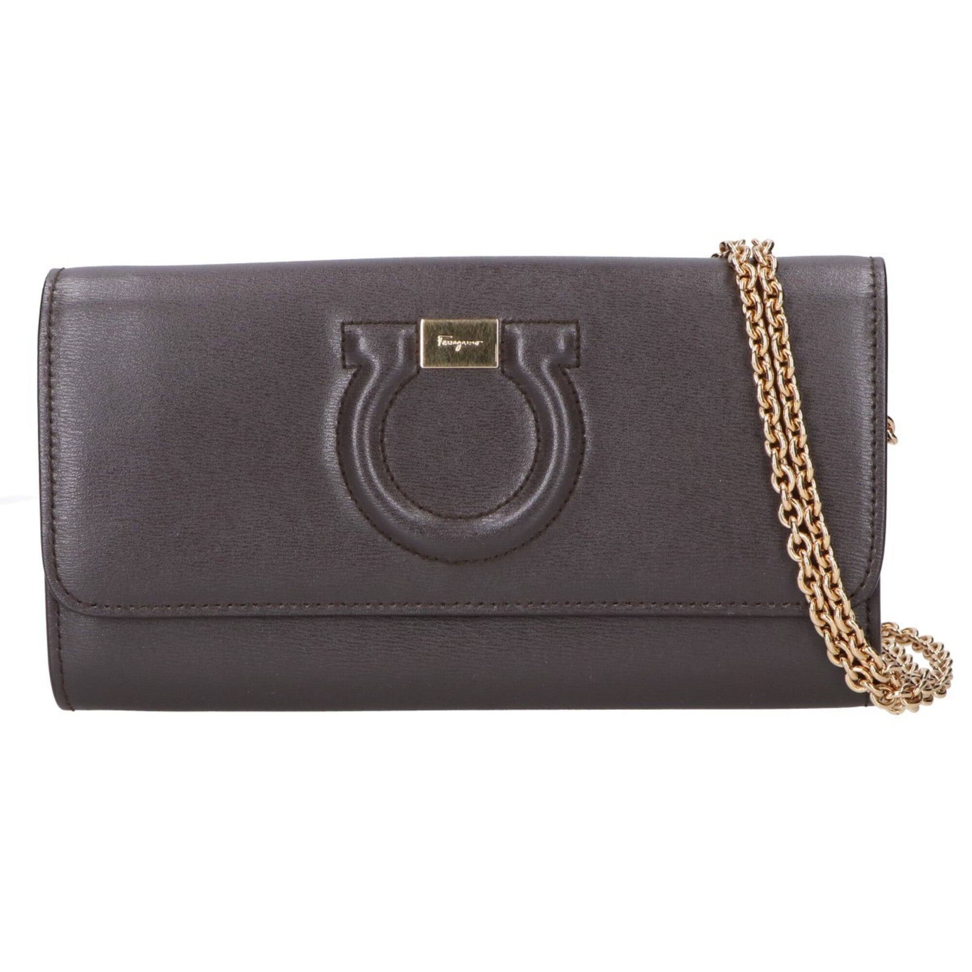 Salvatore Ferragamo Gray Leather Shoulder Bag (Pre-Owned)
