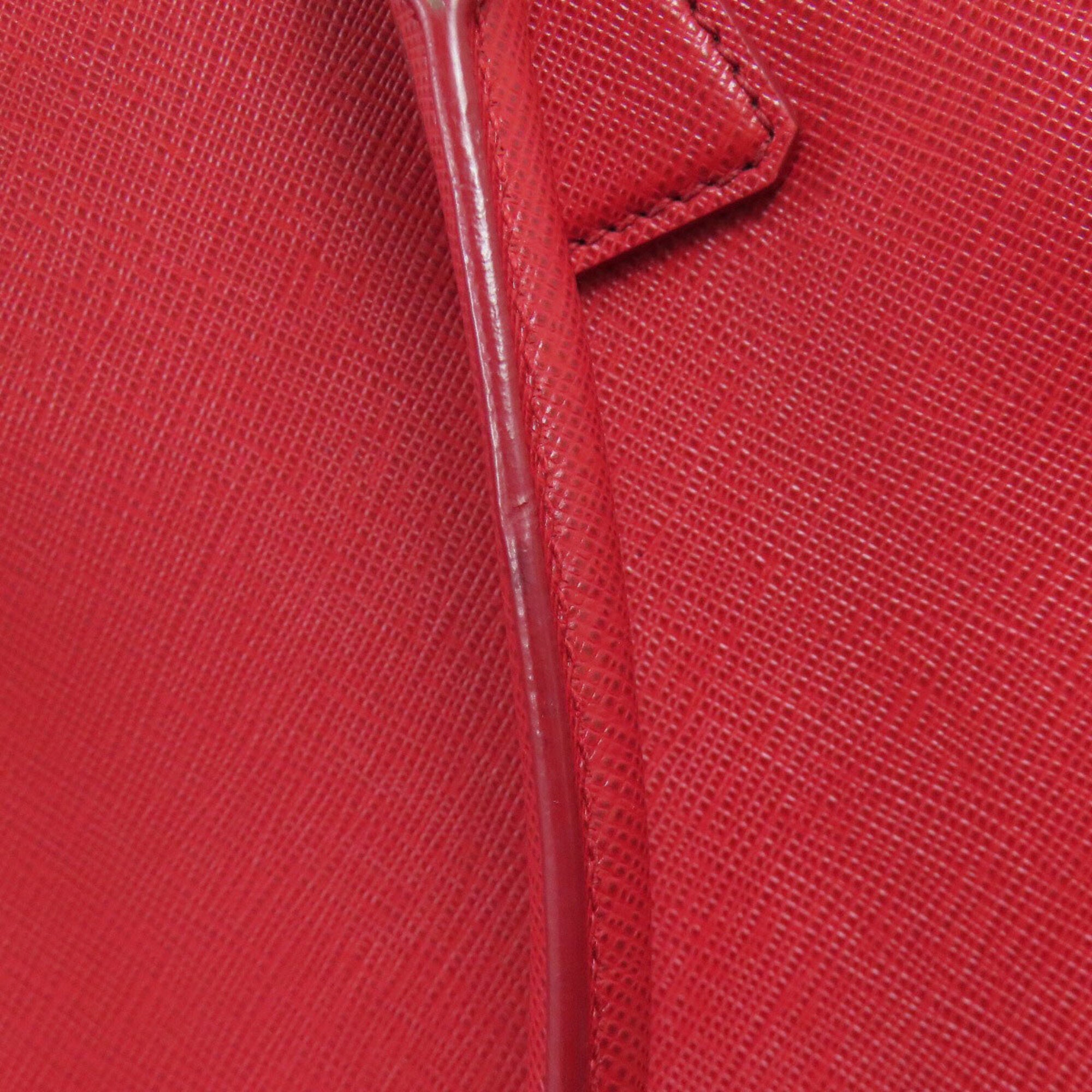 Prada Red Color Leather Handbag (Pre-Owned)