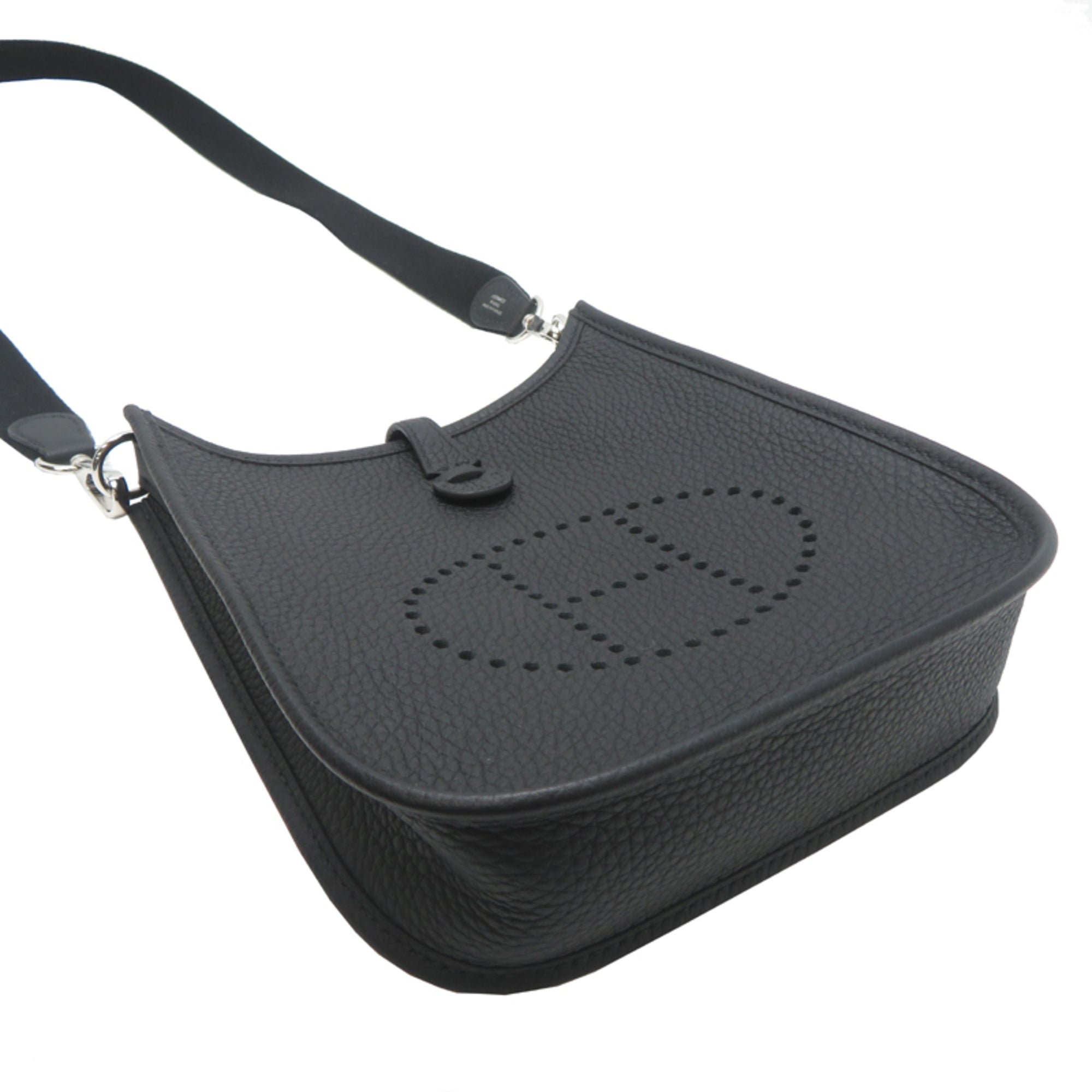 Hermes Black Noir Taurillon Clemence Leather Shoulder Bag (Pre-Owned)