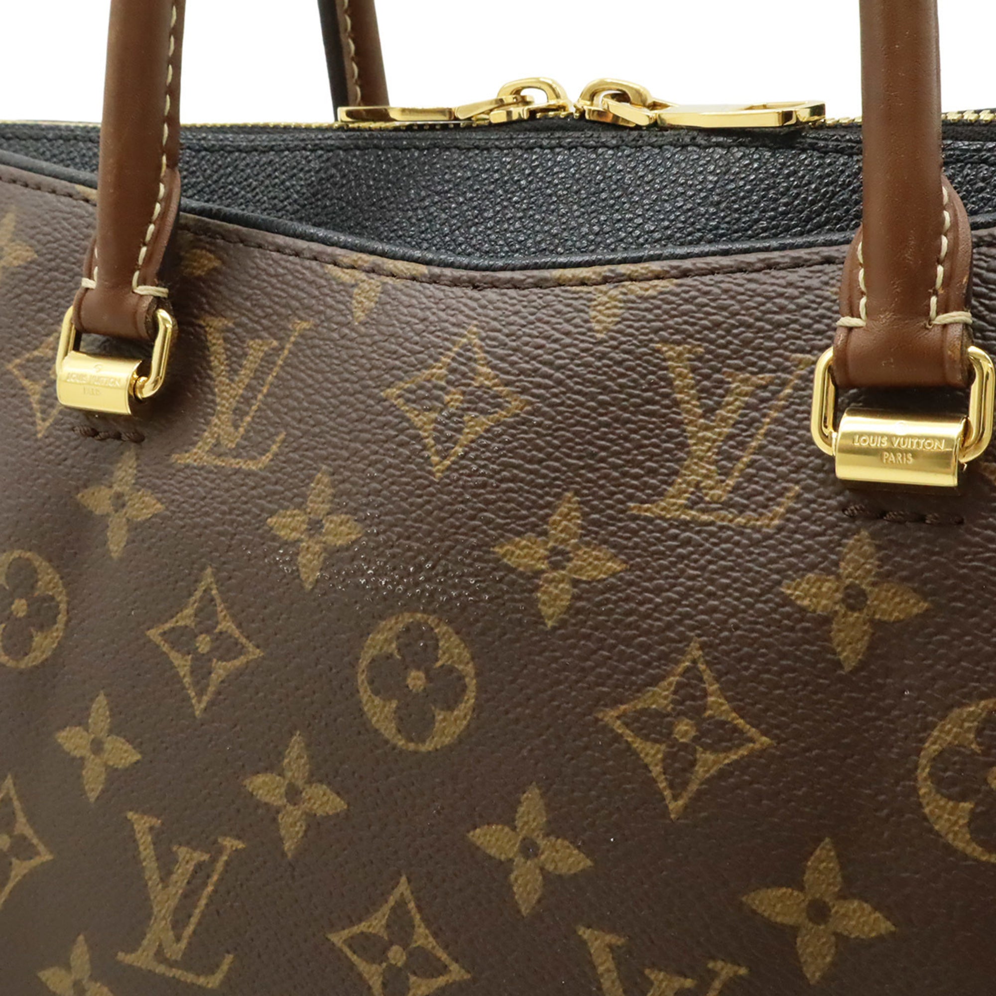 Louis Vuitton Noir Monogram Canvas Pvc Coated Canvas Leather Handbag Shoulder Bag (Pre-Owned)