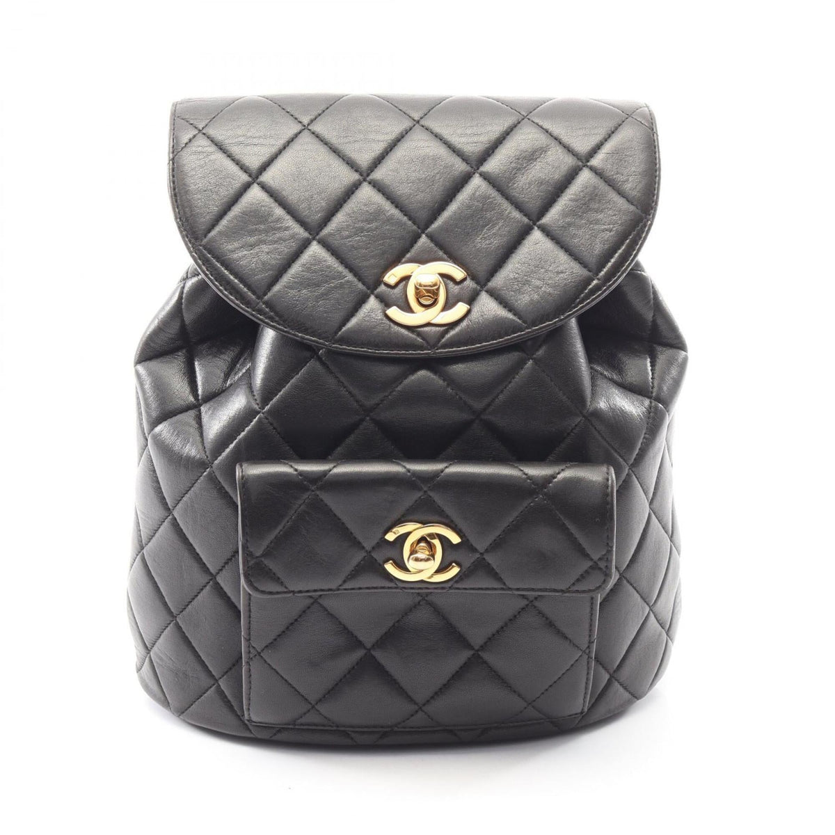 Chanel Black Leather Backpack Handbag (Pre-Owned)