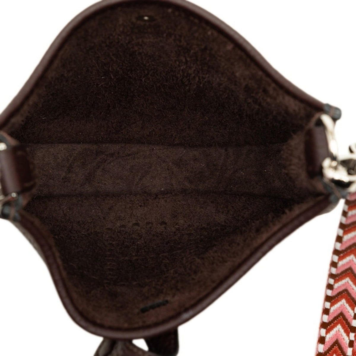 Hermes Dark Brown Pink Taurillon Clemence Leather Pochette Shoulder Bag (Pre-Owned)