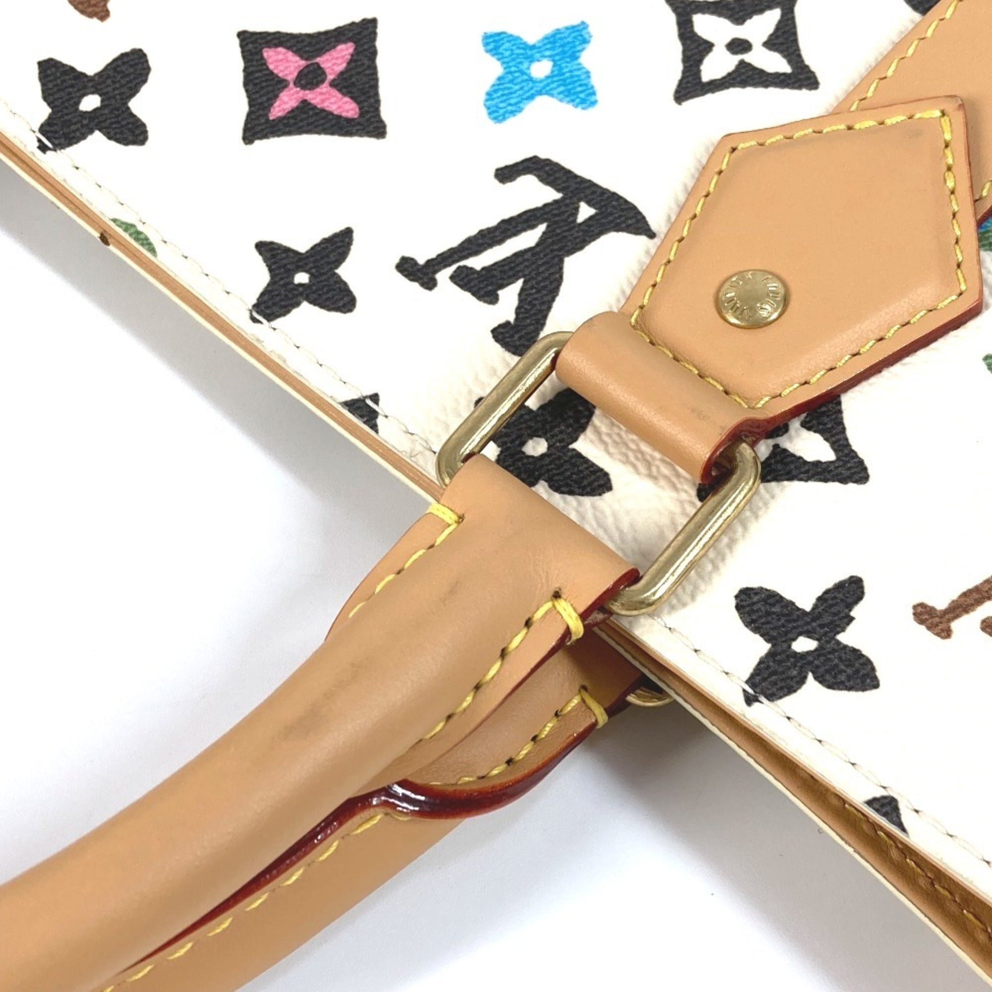 Louis Vuitton Beige Multi-Color Handbag Tote Bag (Pre-Owned)