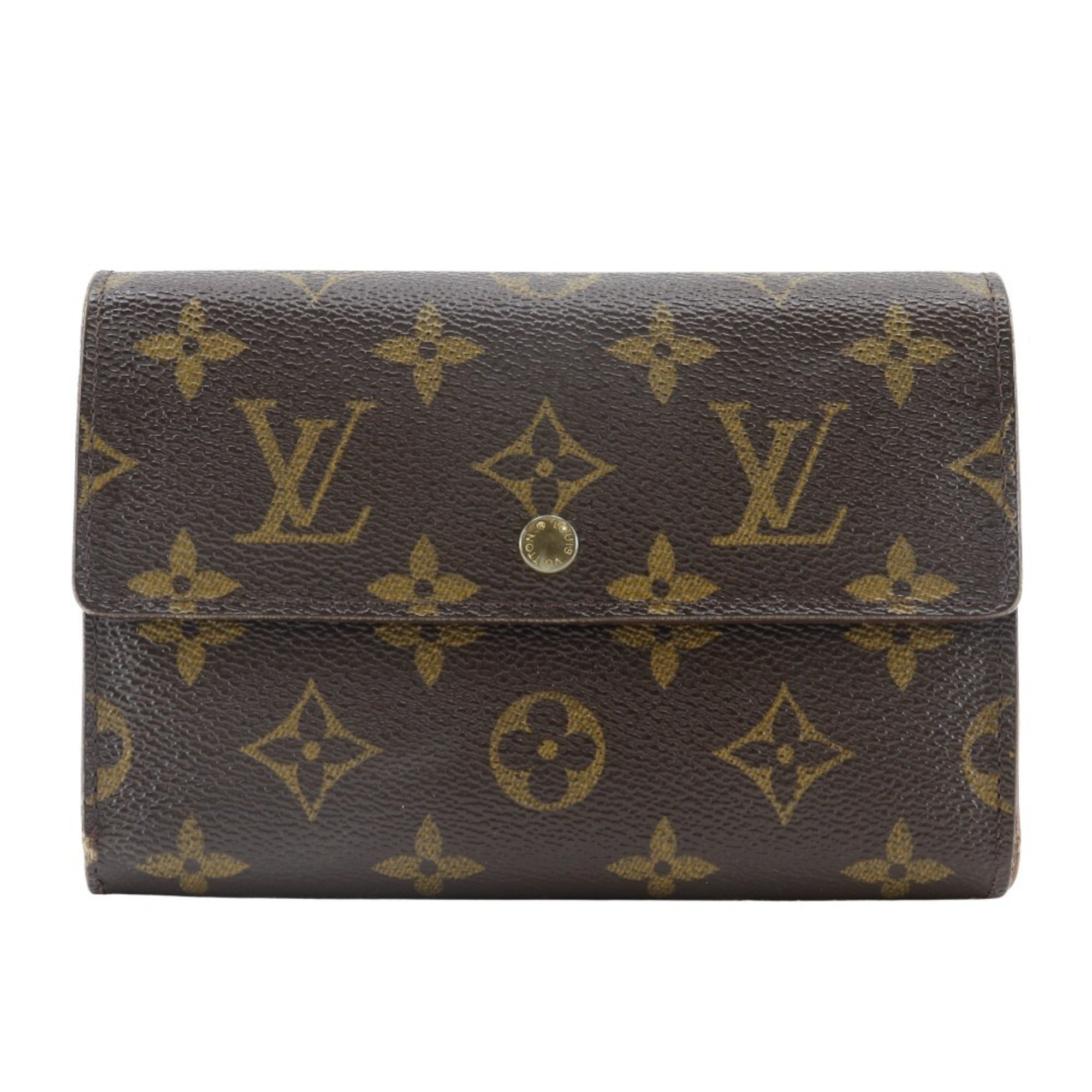 Louis Vuitton Brown Monogram Canvas Wallet (Tri-Fold) (Pre-Owned)