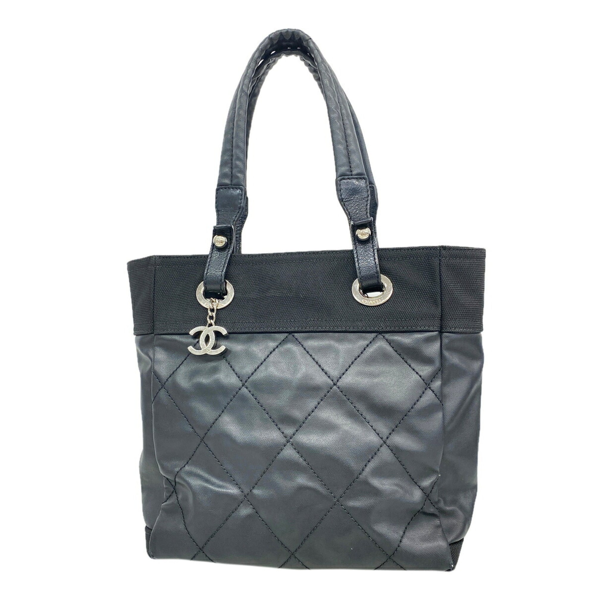 Chanel Black Canvas Tote Bag (Pre-Owned)