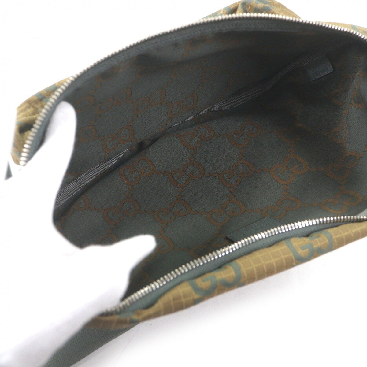 Gucci Khaki Nylon Sling Bag (Pre-Owned)
