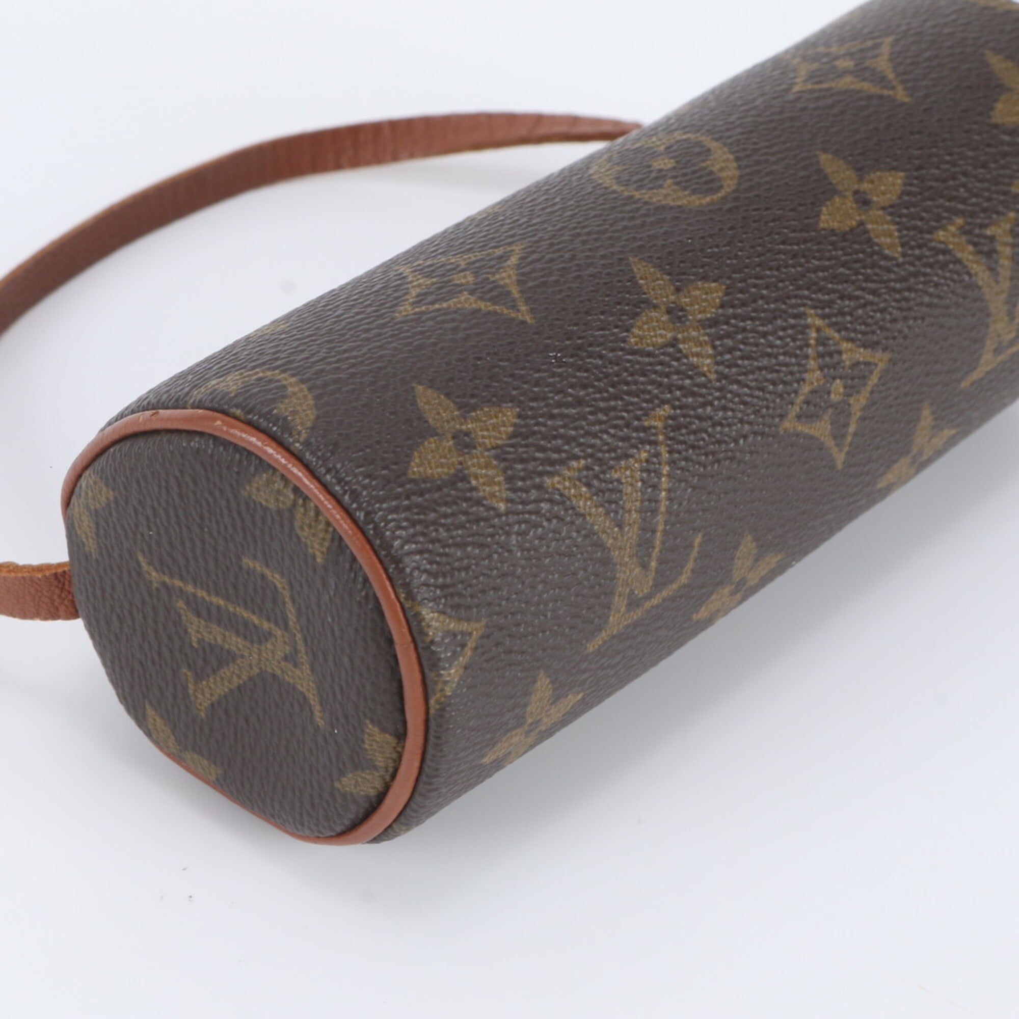 Louis Vuitton Brown Leather Coated Canvas Handbag Pouch (Pre-Owned)
