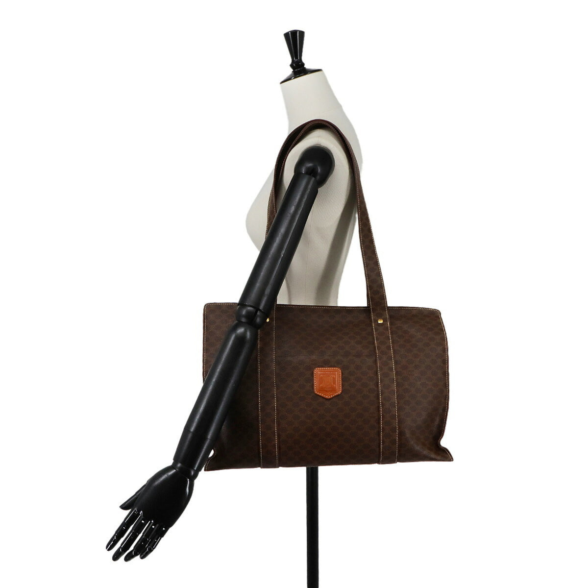 Celine Macadam Brown Pvc Leather Handbag Tote Bag (Pre-Owned)