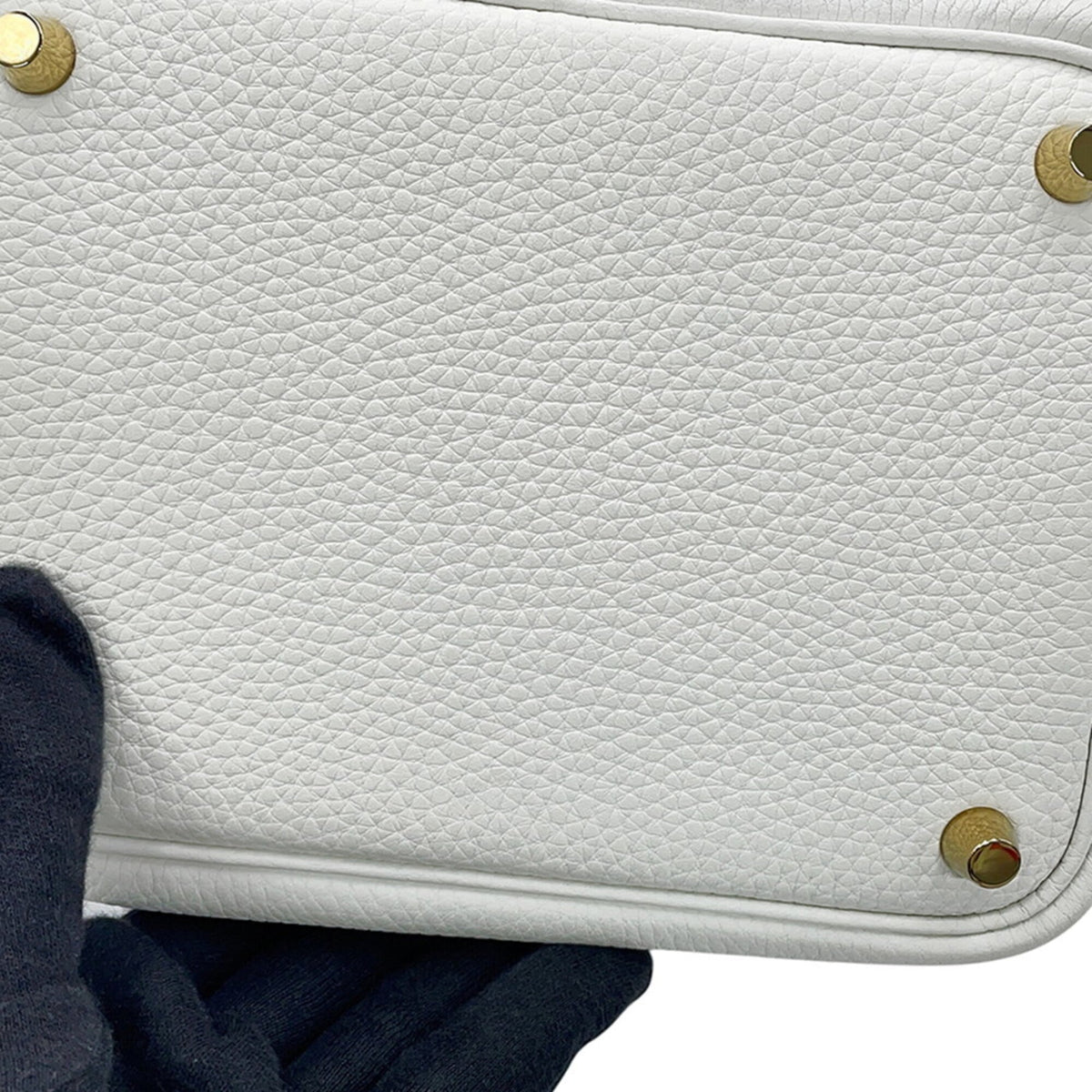 Hermes Picotin White Taurillon Clemence Leather Swift Leather Handbag (Pre-Owned)