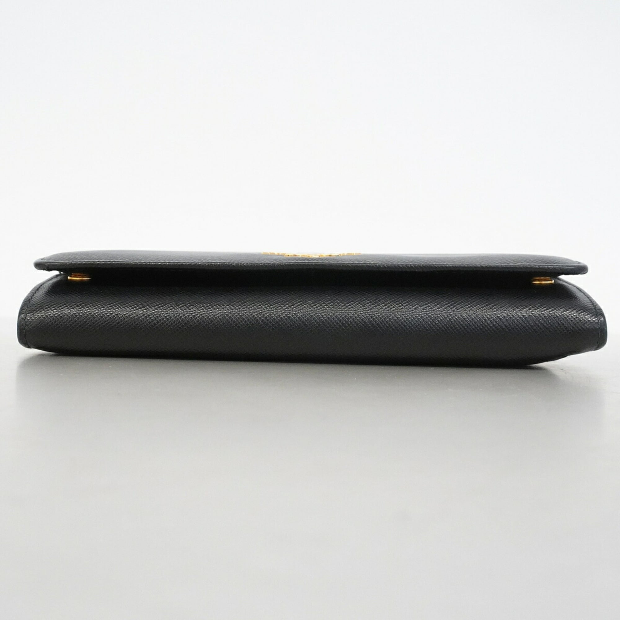 Prada Black Leather Long Wallet (Bi-Fold) (Pre-Owned)