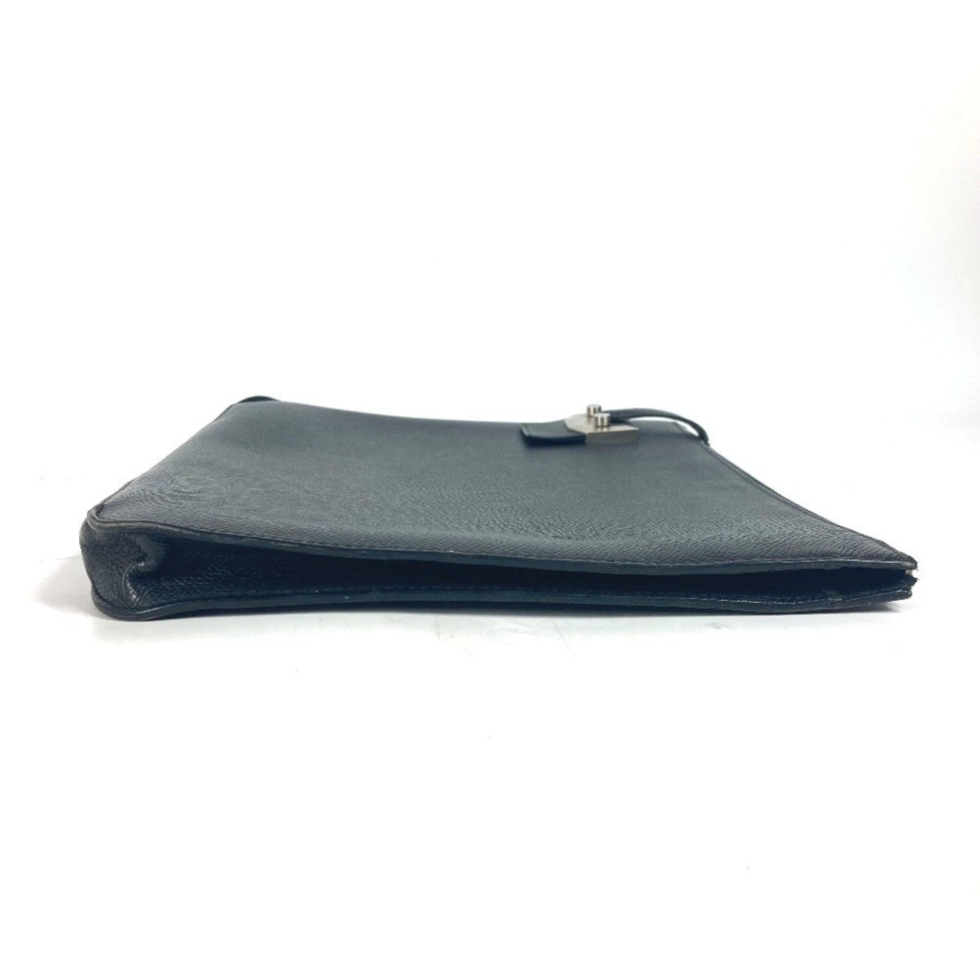 Hermes Black Epsom Leather Clutch Bag Pouch (Pre-Owned)