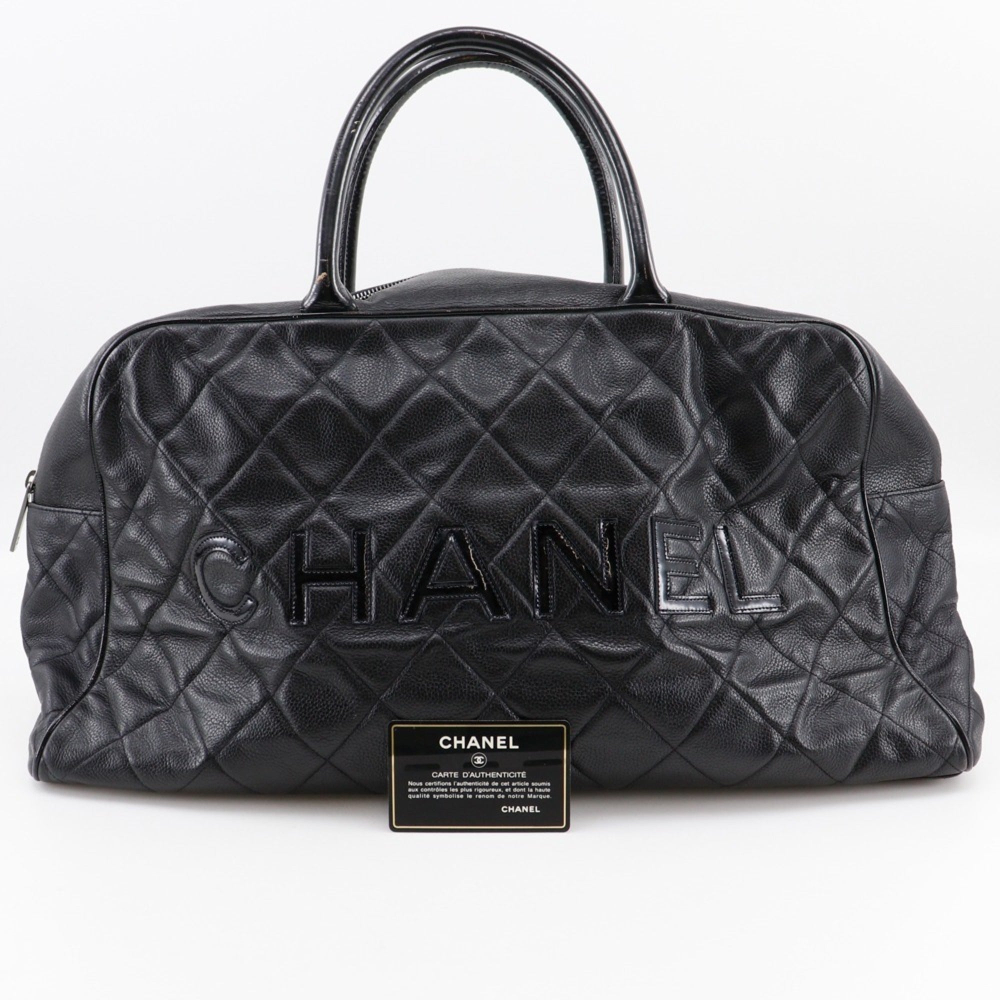 Chanel Black Leather Boston Bag (Pre-Owned)