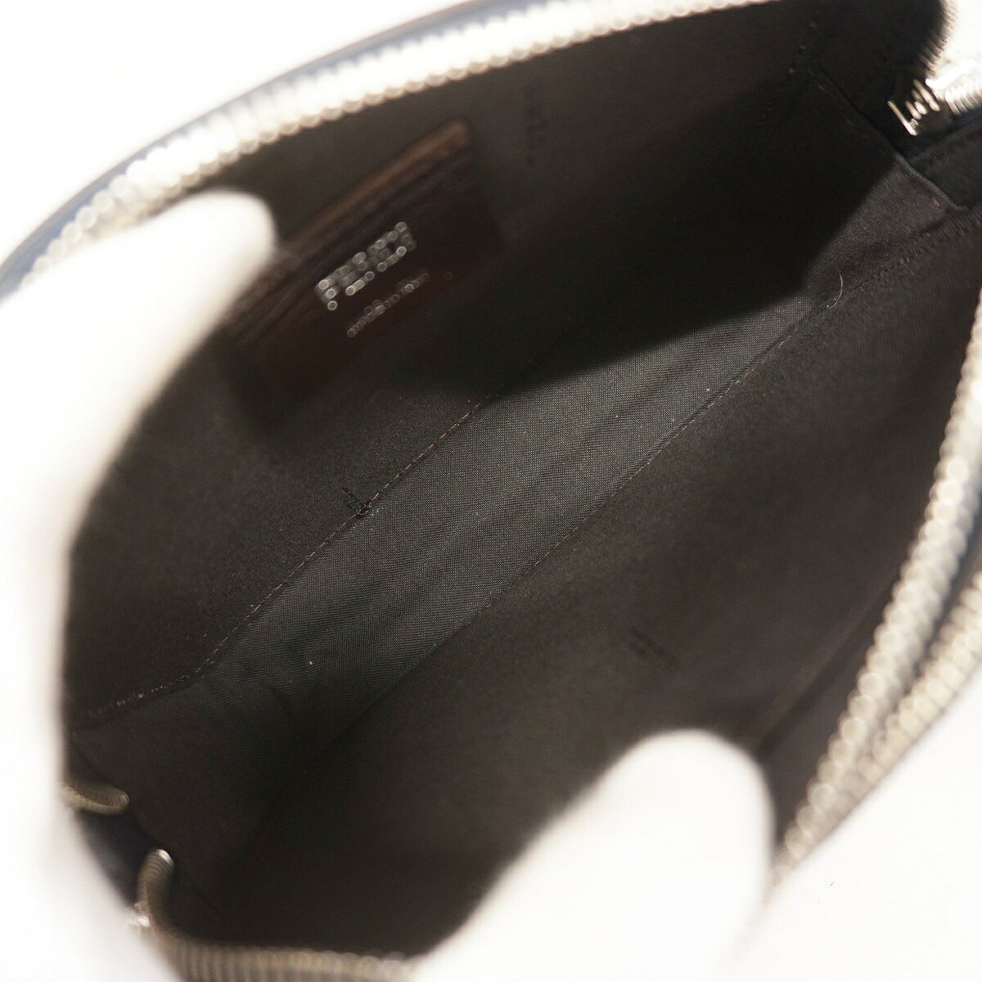Fendi Khaki Navy Pvc Leather Shoulder Bag (Pre-Owned)