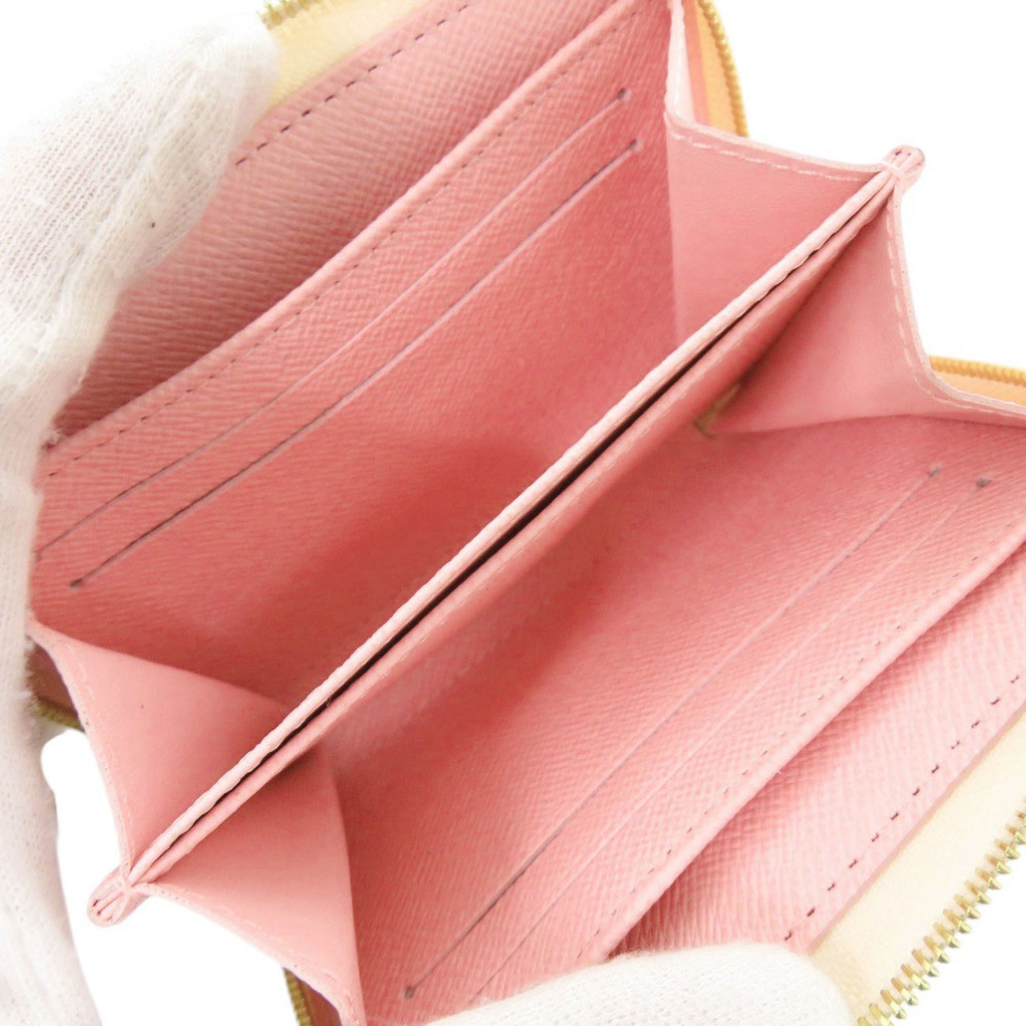 Louis Vuitton Pink White Damier Azur Coin Purse/Coin Case (Pre-Owned)