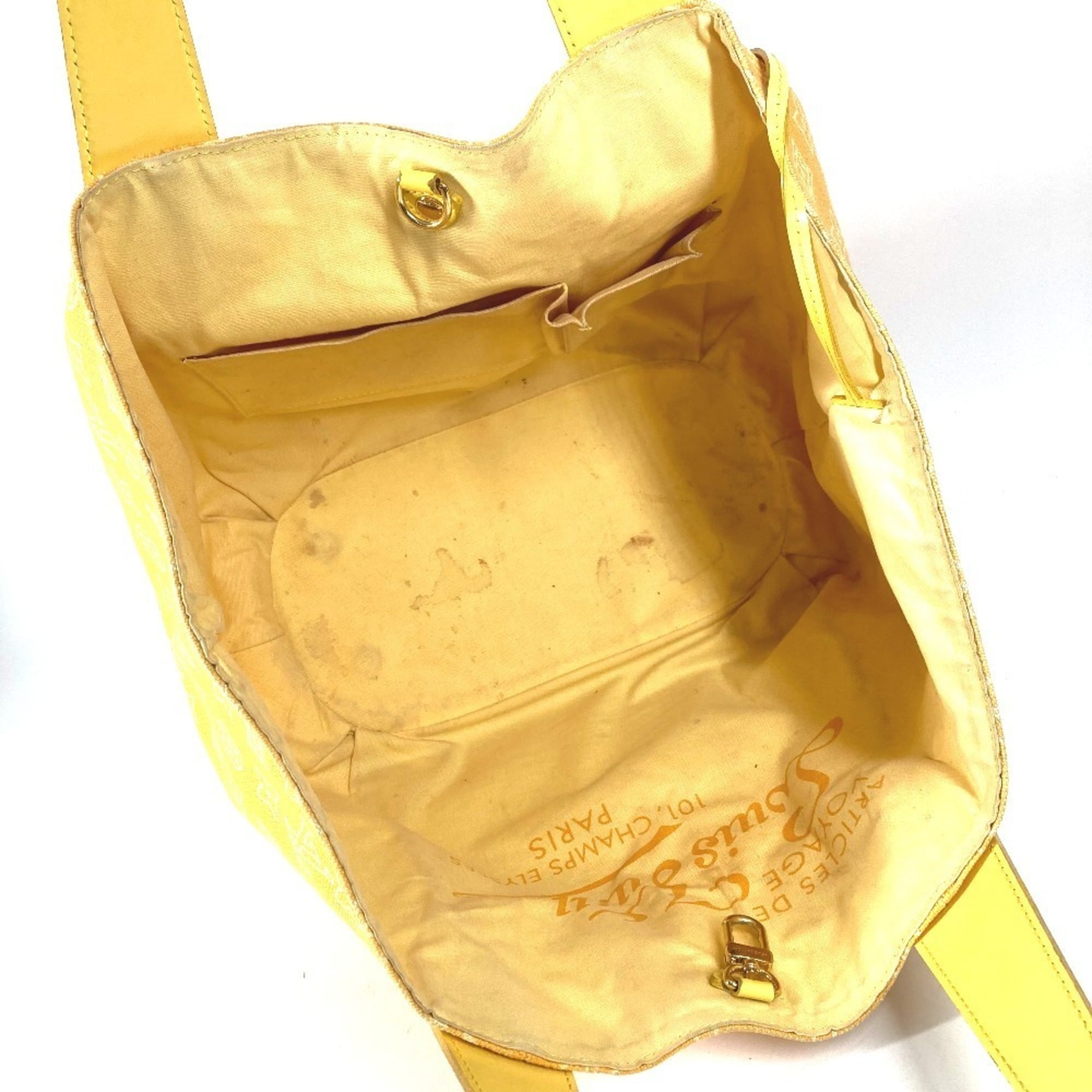 Louis Vuitton Yellow Canvas Leather Handbag Shoulder Bag Tote Bag (Pre-Owned)