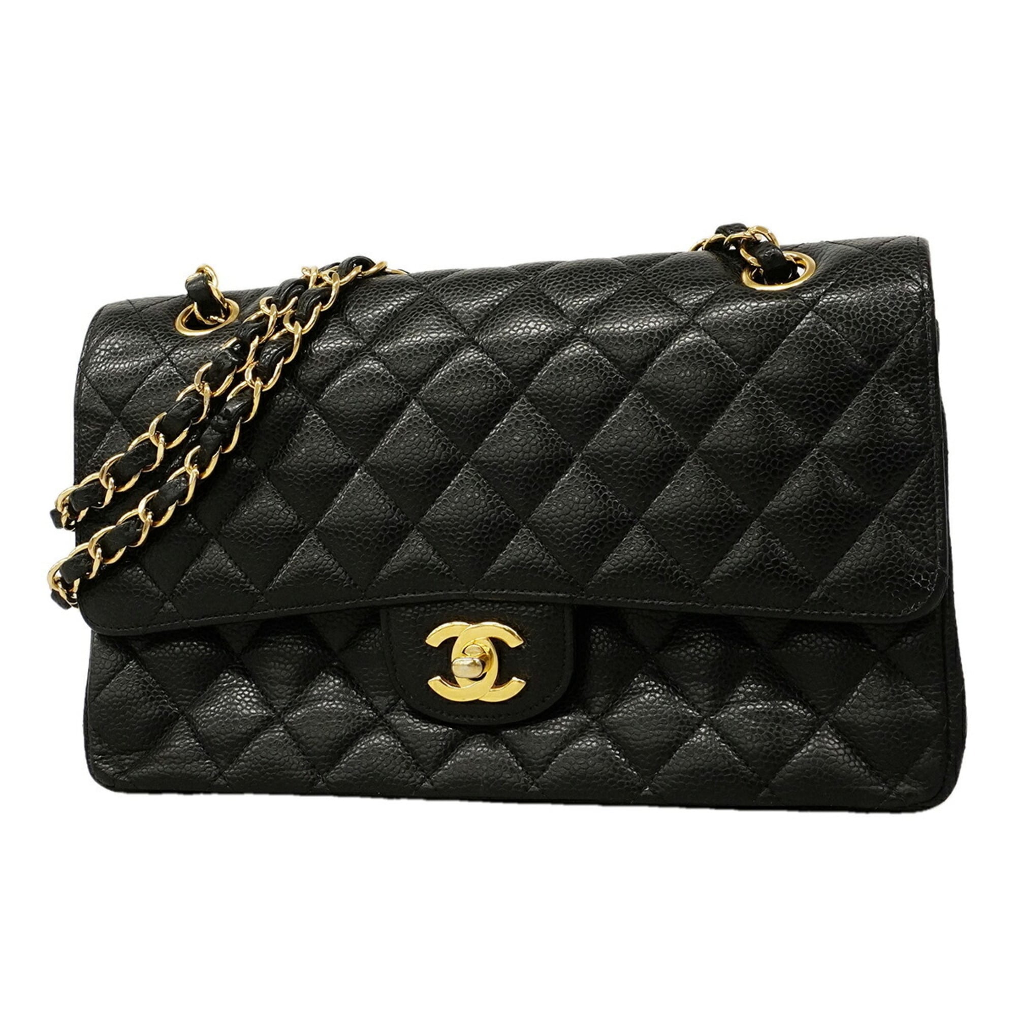Chanel Black Grained Calfskin Shoulder Bag (Pre-Owned)