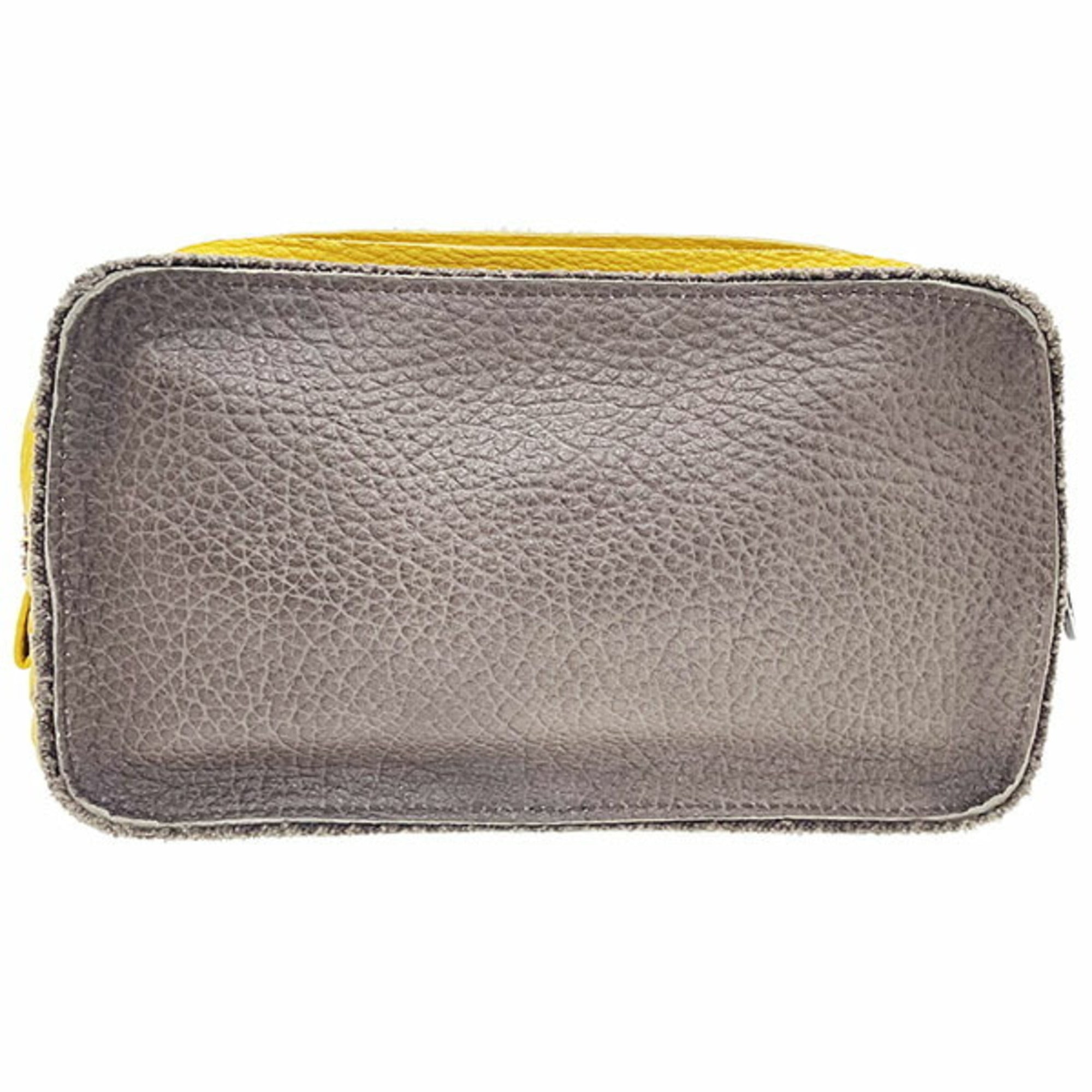 Bottega Veneta Brown Gray Brown Ivory Three Color Yellow Leather Pouch (Pre-Owned)