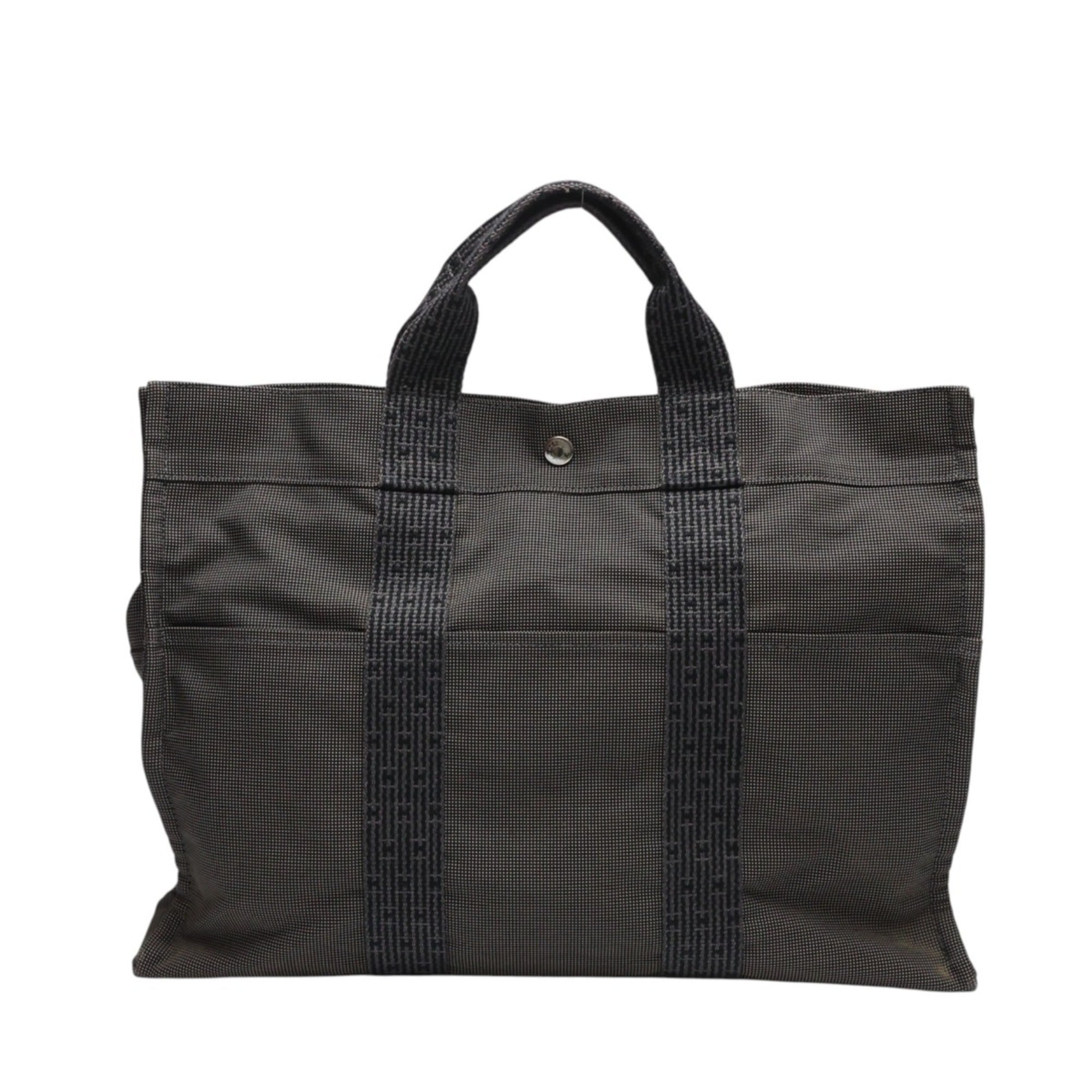 Hermes Gray Nylon Polyester Handbag Tote Bag (Pre-Owned)