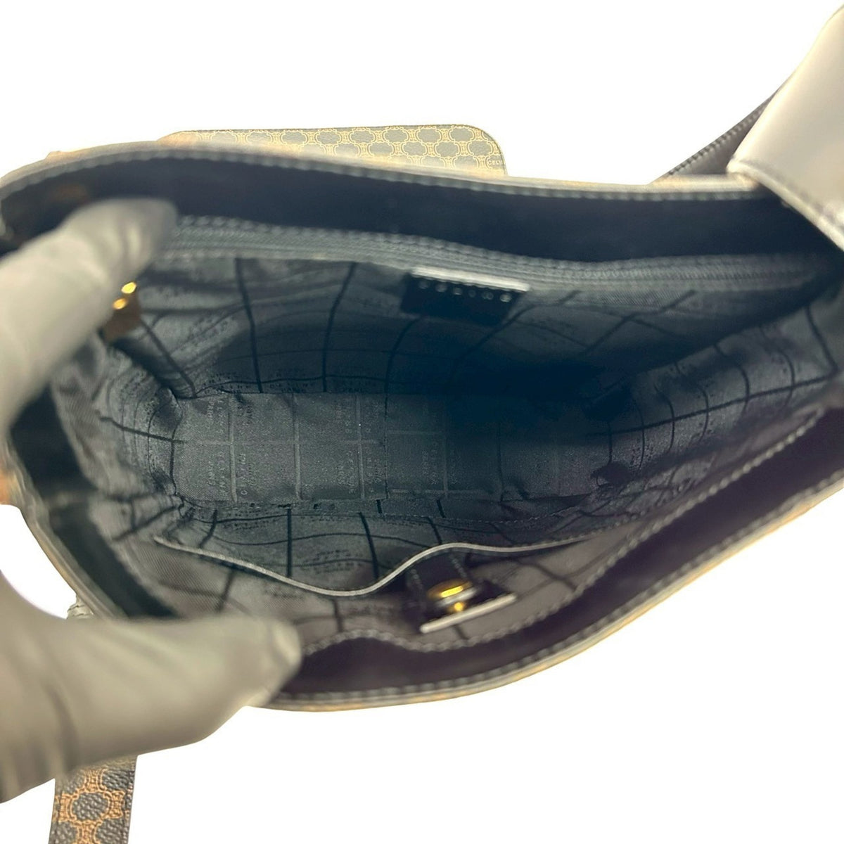 Celine Black Brown Leather Pvc Shoulder Bag (Pre-Owned)