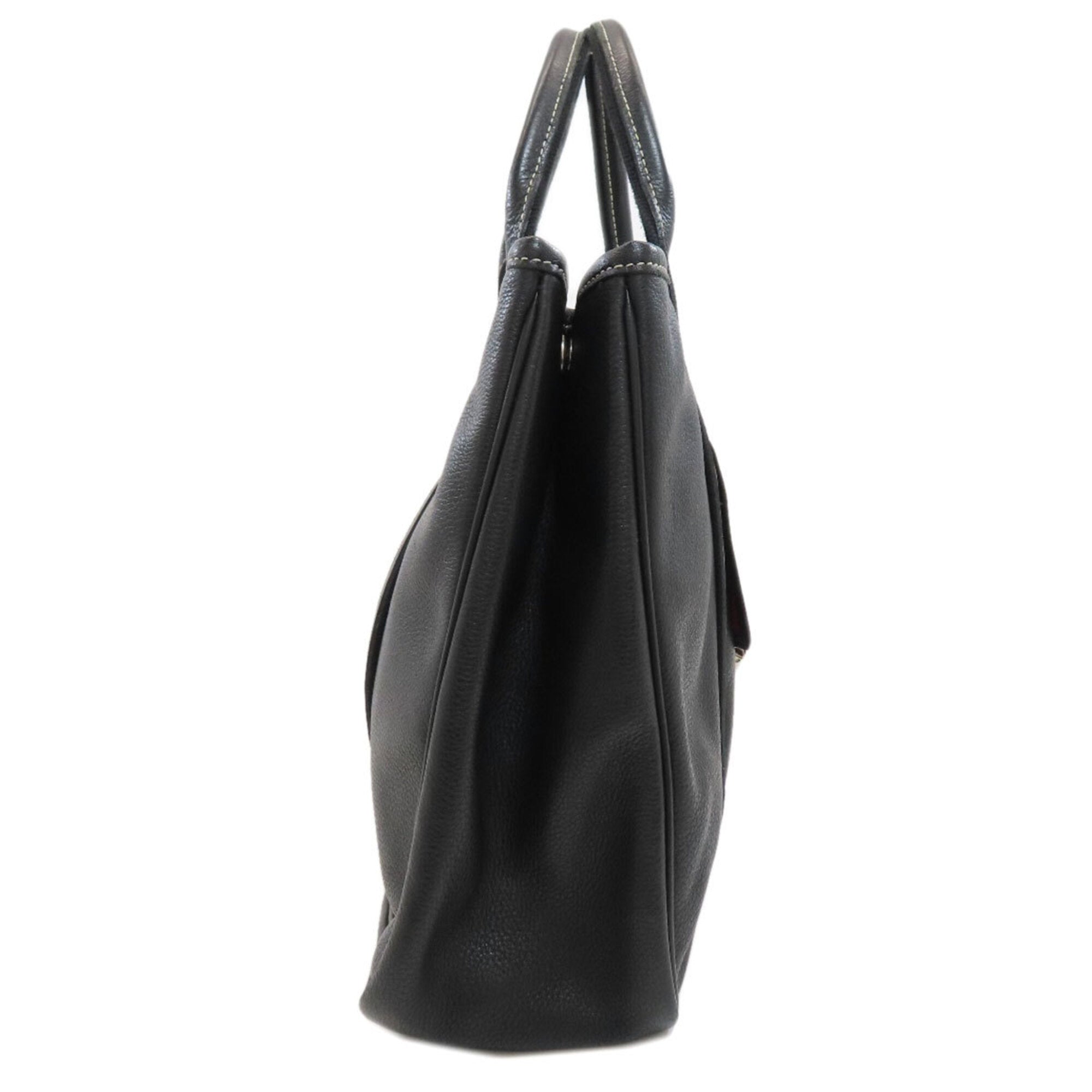 Longchamp Black Leather Handbag (Pre-Owned)