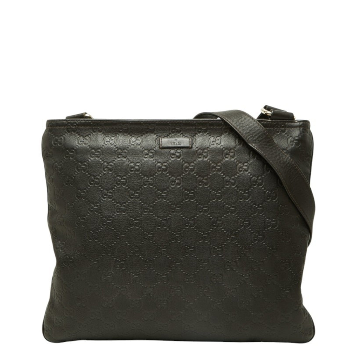 Gucci Dark Brown Pvc Leather Shoulder Bag (Pre-Owned)