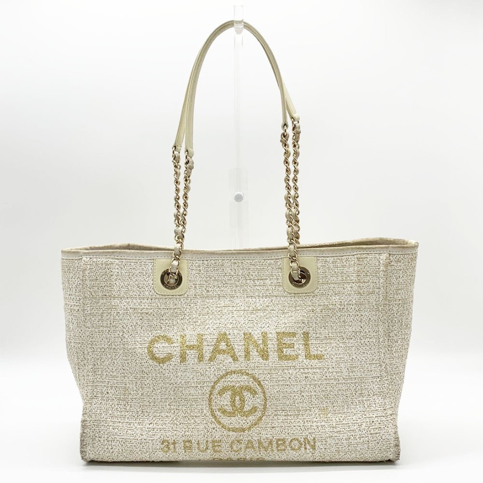 Chanel Beige Tweed Tote Bag (Pre-Owned)