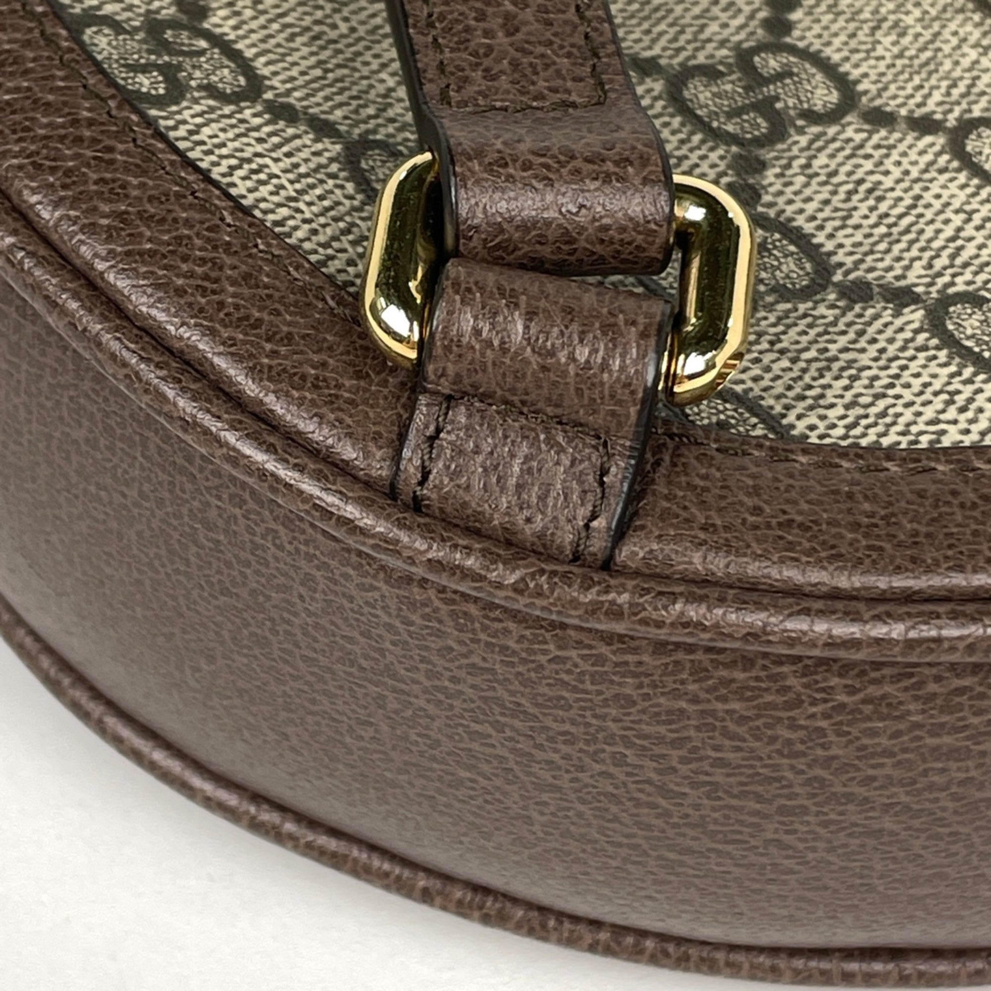 Gucci Sherry Line Brown Coated Canvas Leather Backpack (Pre-Owned)