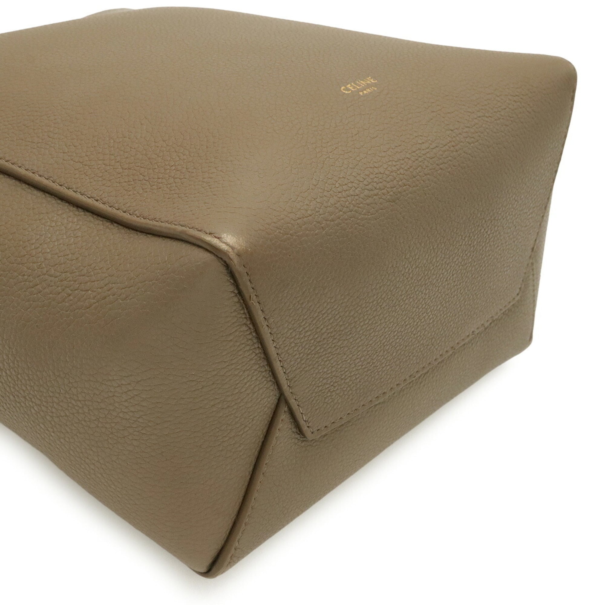 Celine Grayish Leather Shoulder Bag (Pre-Owned)