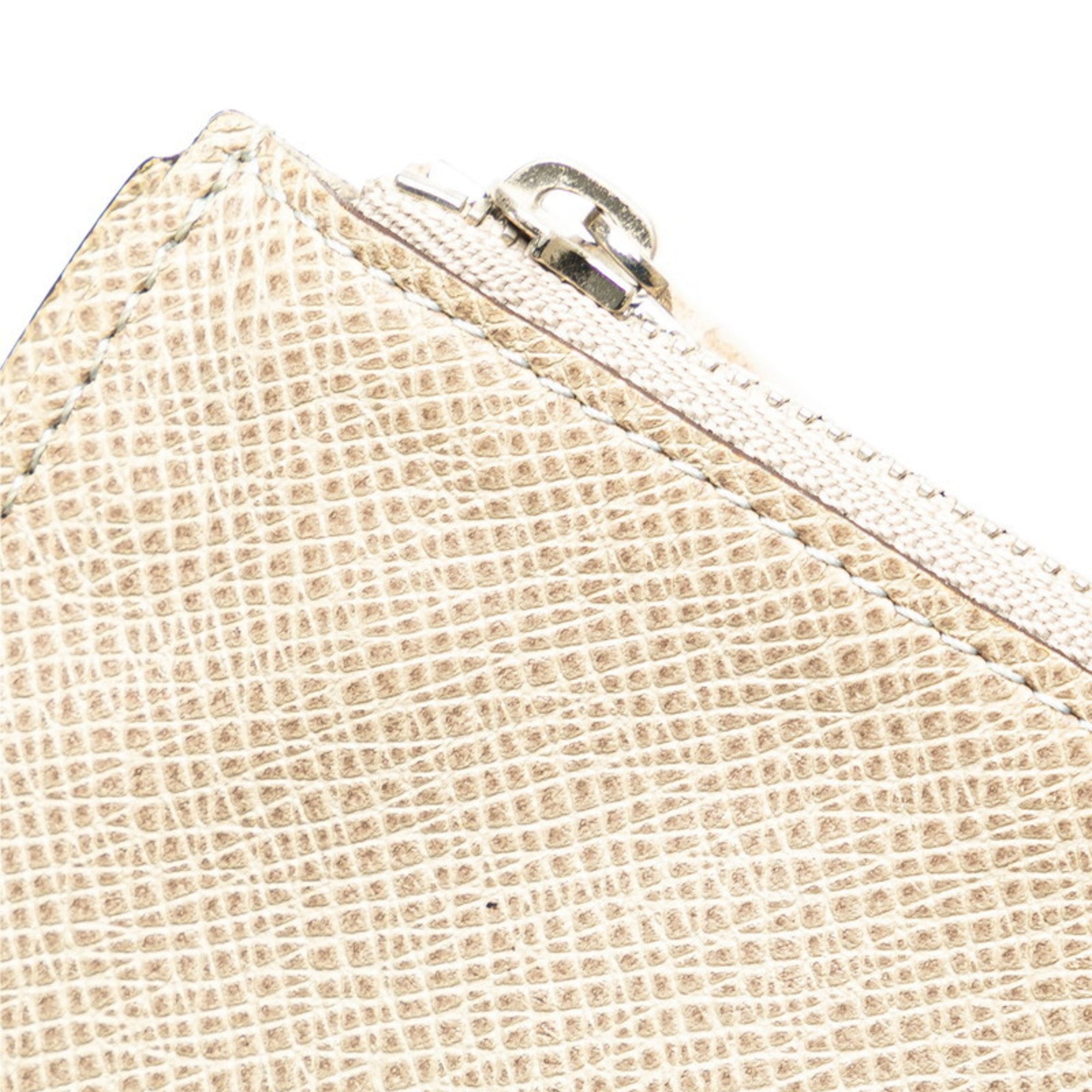 Louis Vuitton Beige Leather Coin Purse/Coin Case (Pre-Owned)