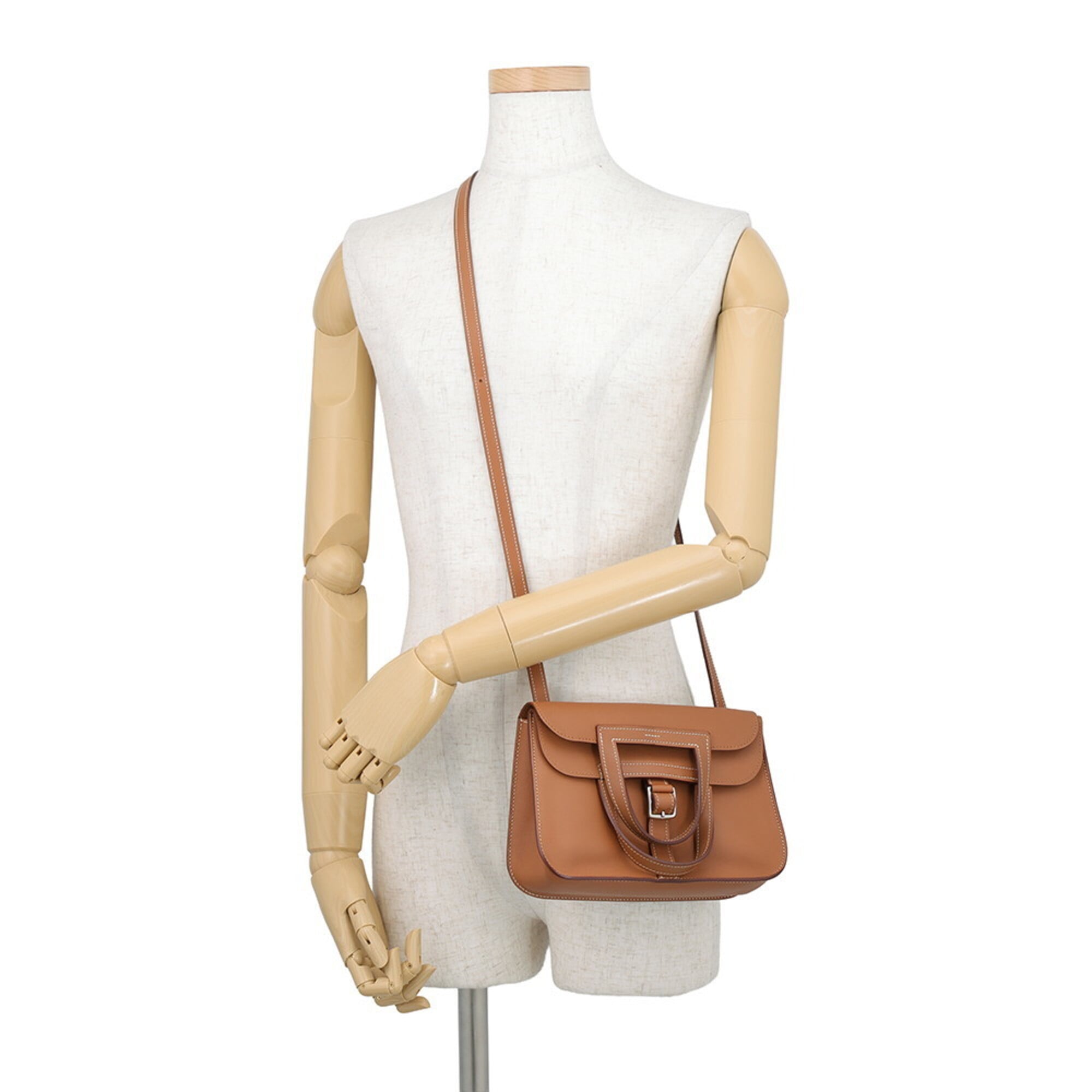 Hermes Kara Gold Swift Leather Handbag (Pre-Owned)