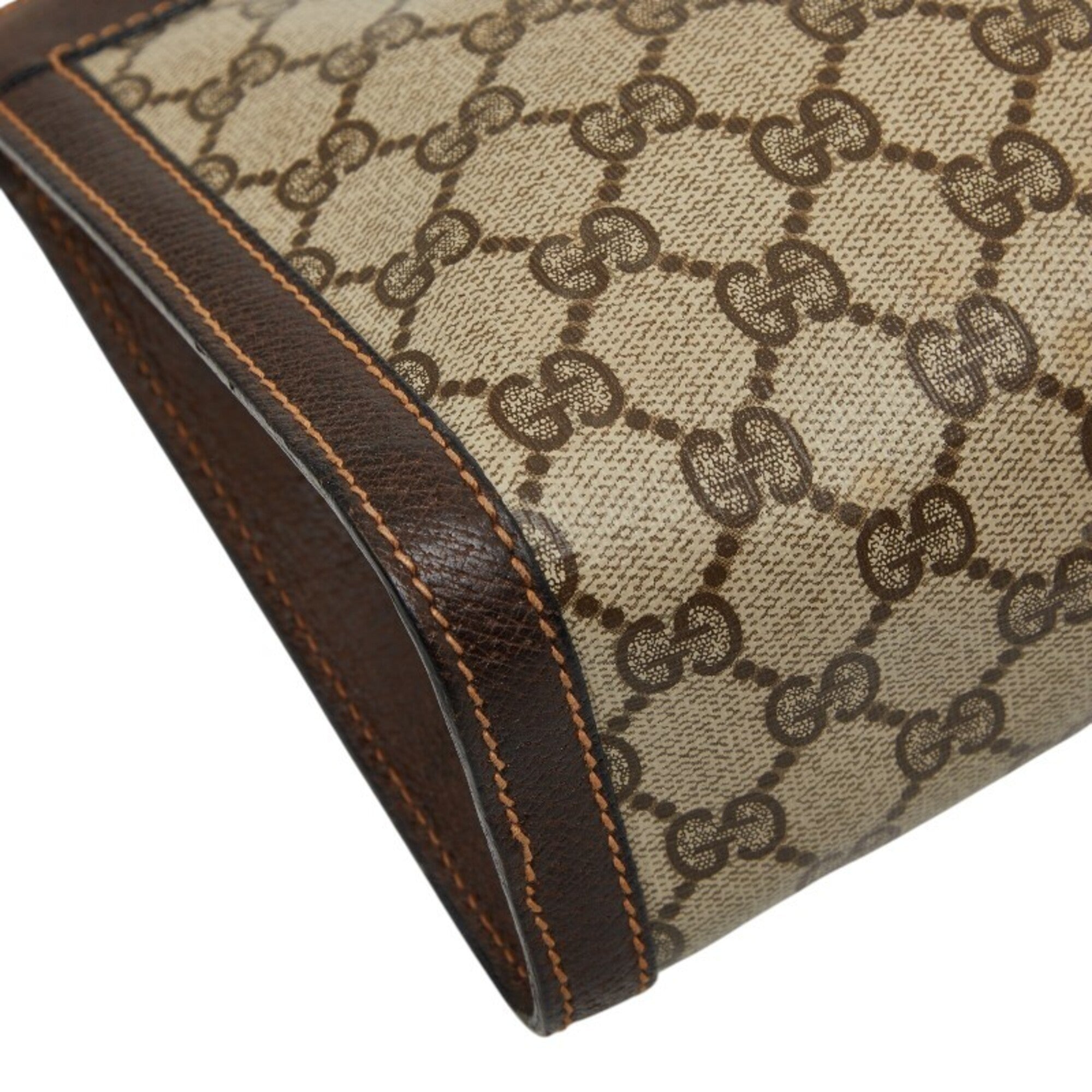 Gucci Beige Brown Pvc Leather Clutch Bag (Pre-Owned)