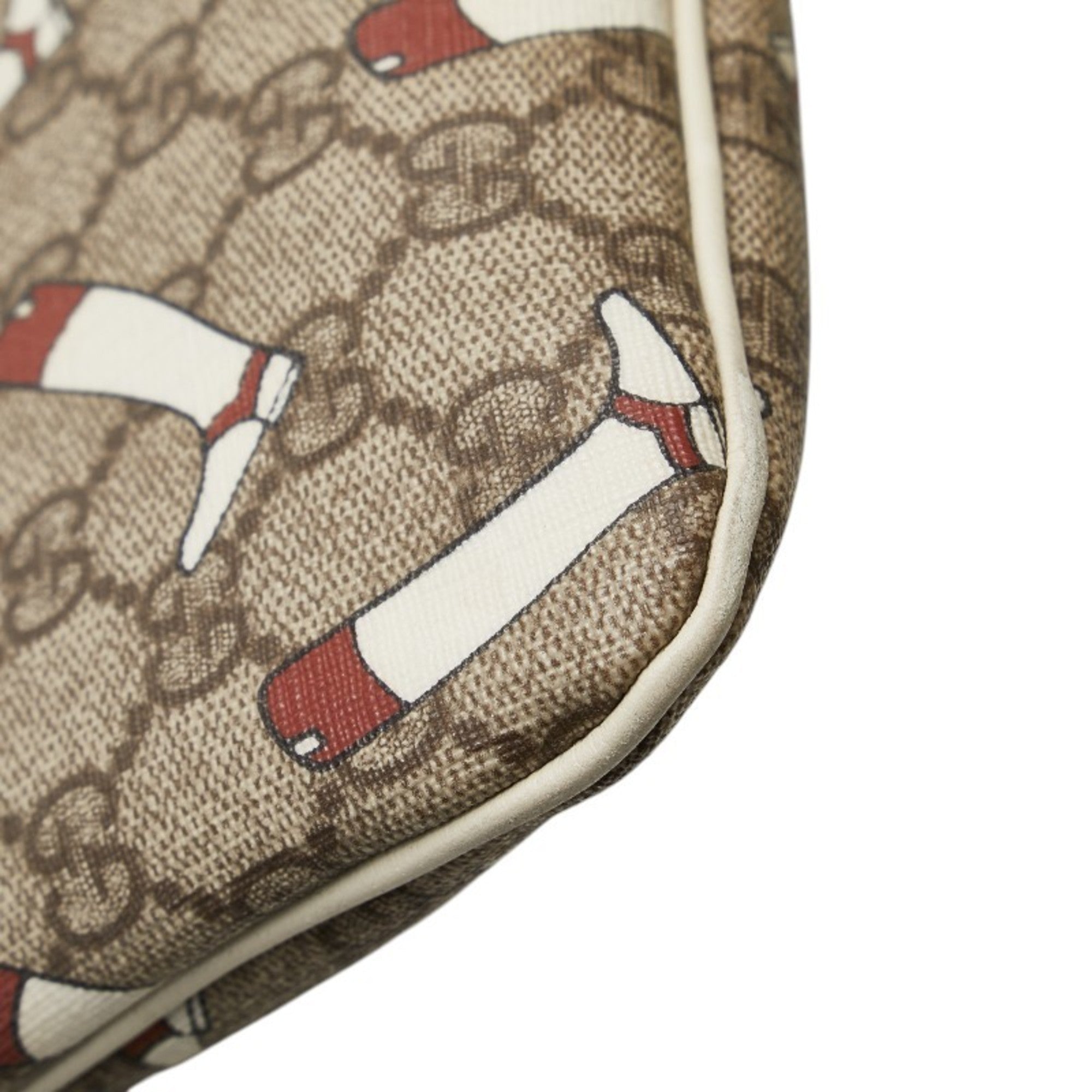 Gucci Beige Multi-Color Pvc Leather Shoulder Bag (Pre-Owned)