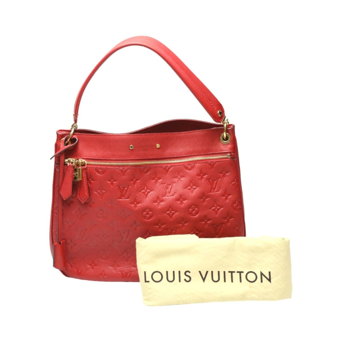 Louis Vuitton Red Color Monogram Empreinte Handbag (Pre-Owned)