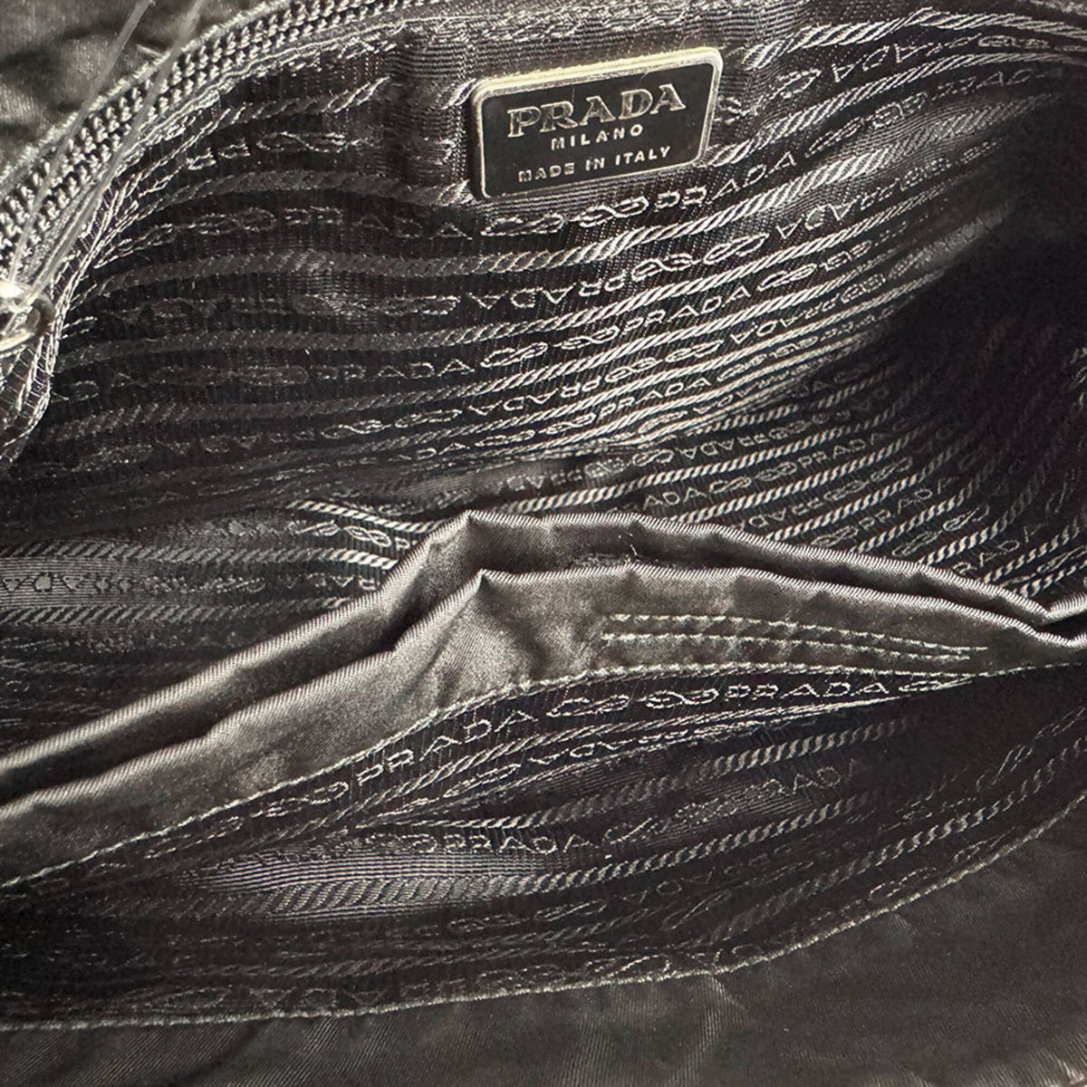 Prada Black Nylon Plastic Shoulder Bag Tote Bag (Pre-Owned)