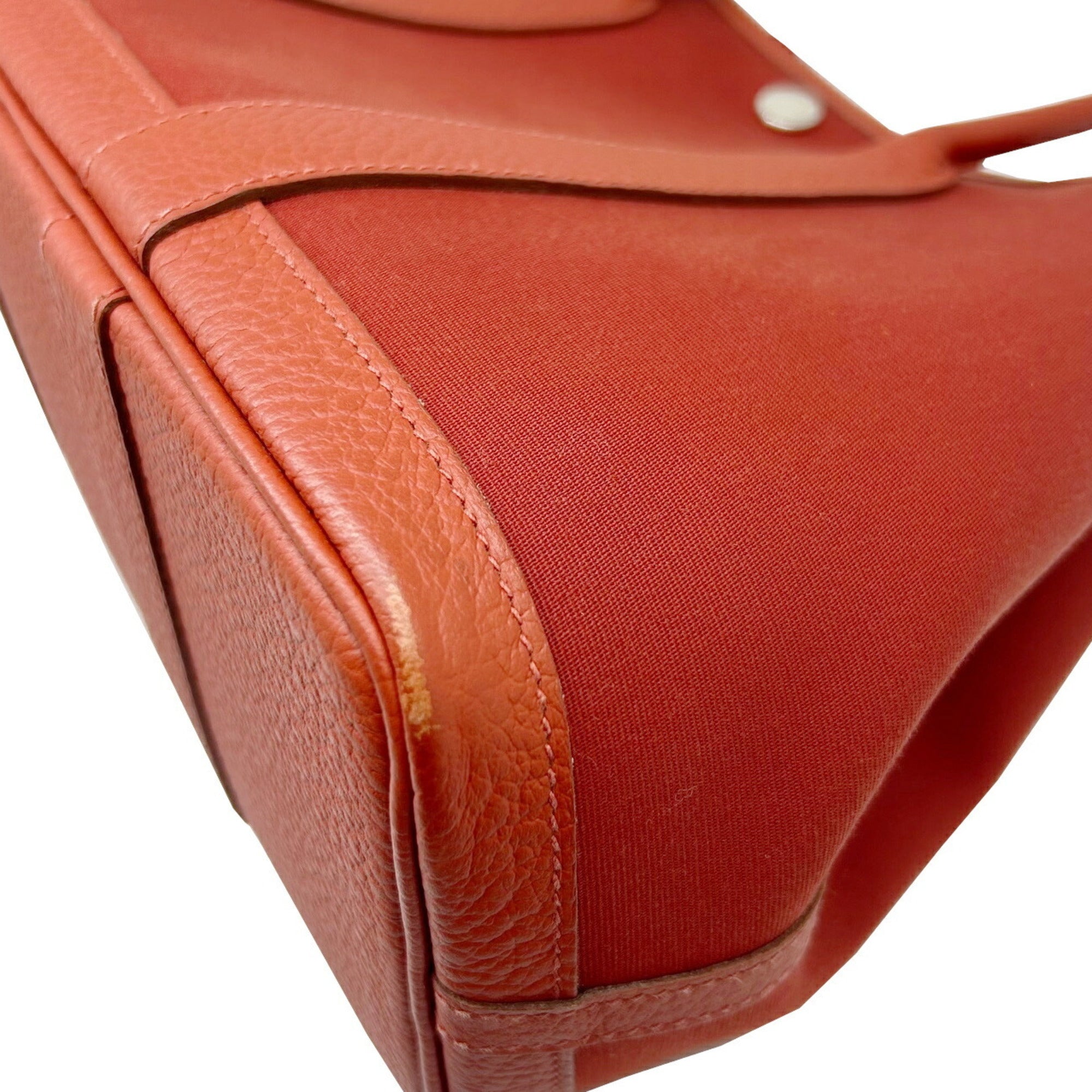 Hermes Red Color Toile H Tote Bag (Pre-Owned)