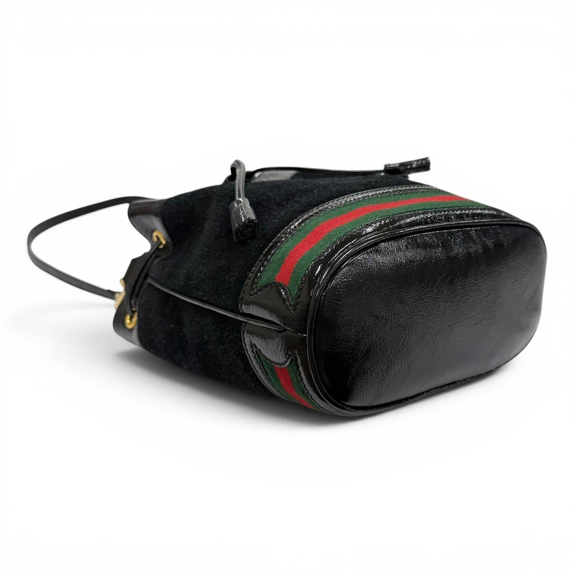 Gucci Black Suede Leather Handbag Shoulder Bag (Pre-Owned)