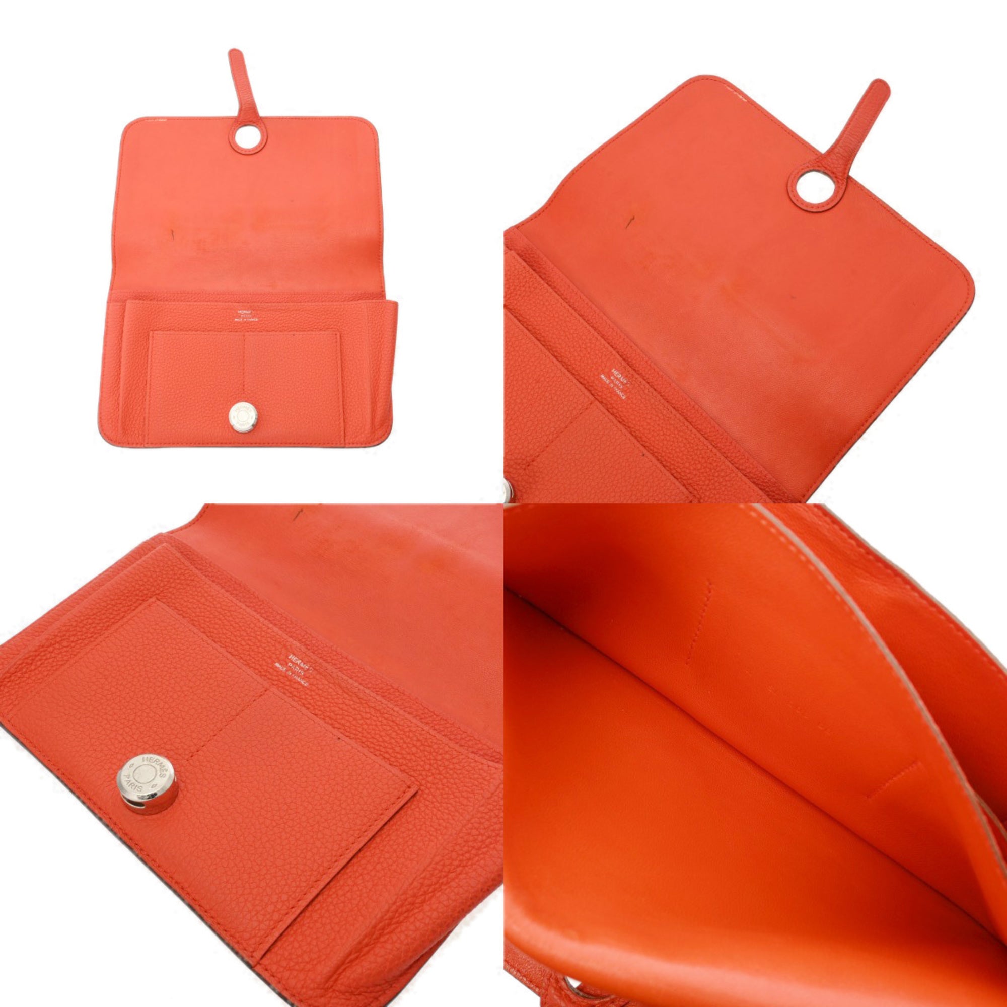 Hermes Togo Leather Long Wallet (Bi-Fold) (Pre-Owned)