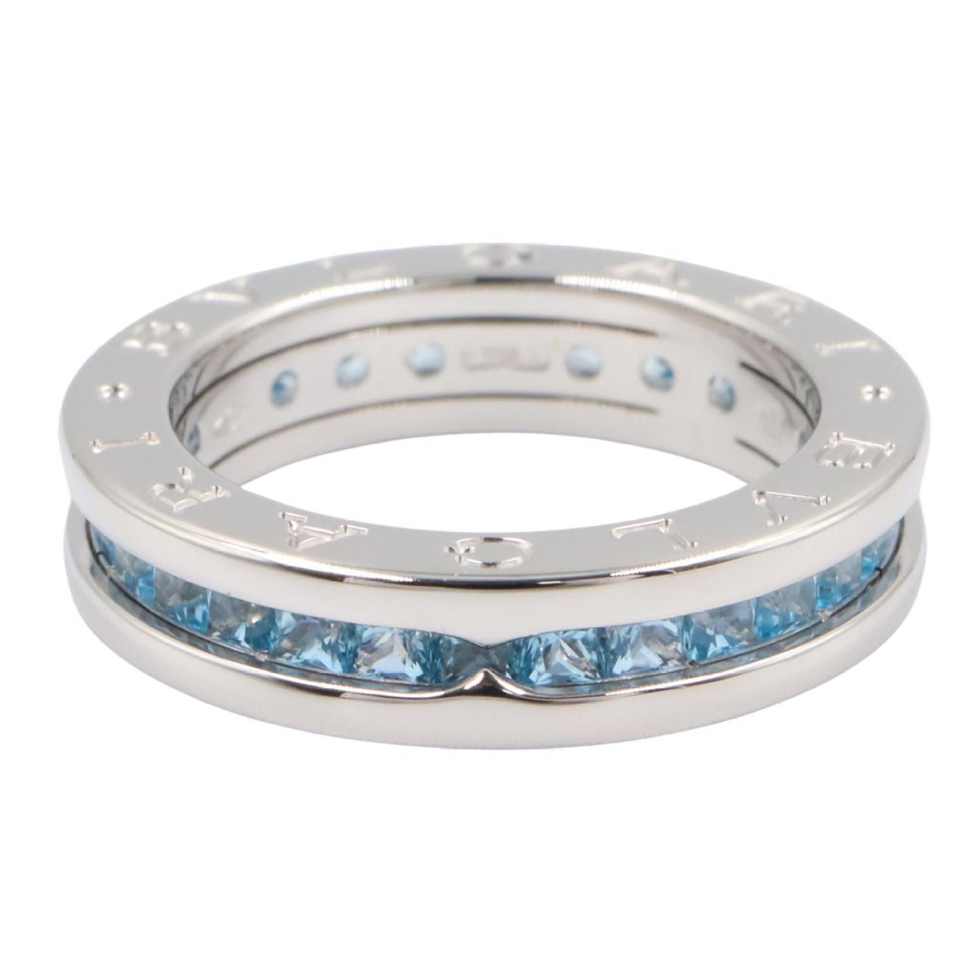 Bvlgari Silver Blue White Gold (18K) Band Ring (Pre-Owned)