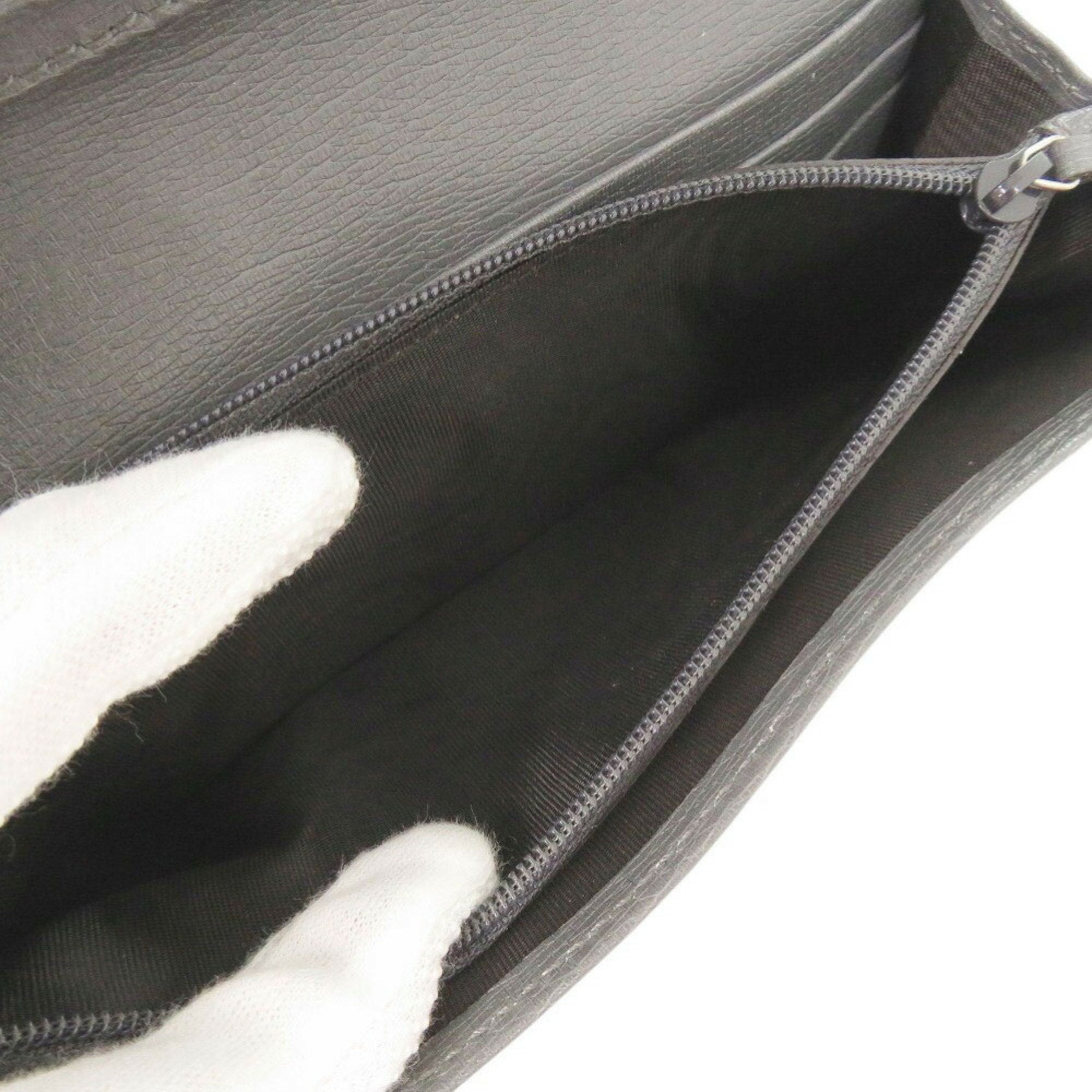 Gucci Gray Leather Long Wallet (Bi-Fold) (Pre-Owned)