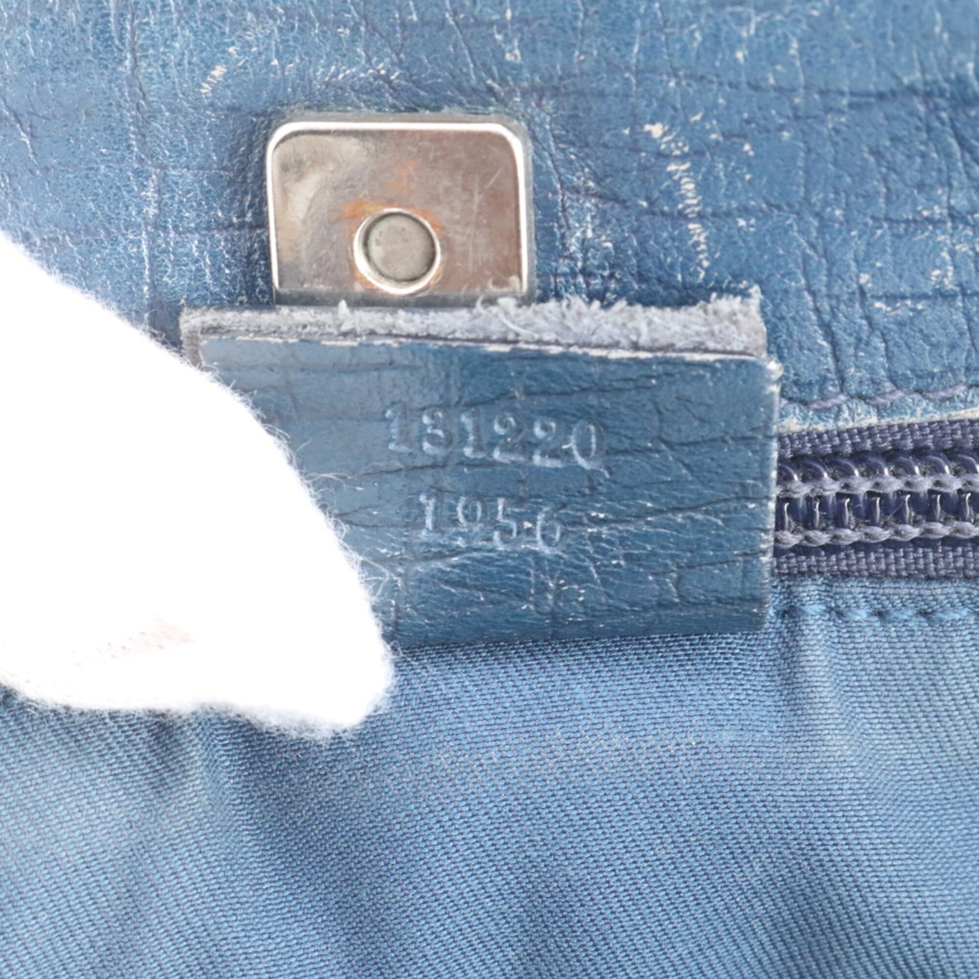 Gucci Beige Blue Leather Coated Canvas (Pre-Owned)