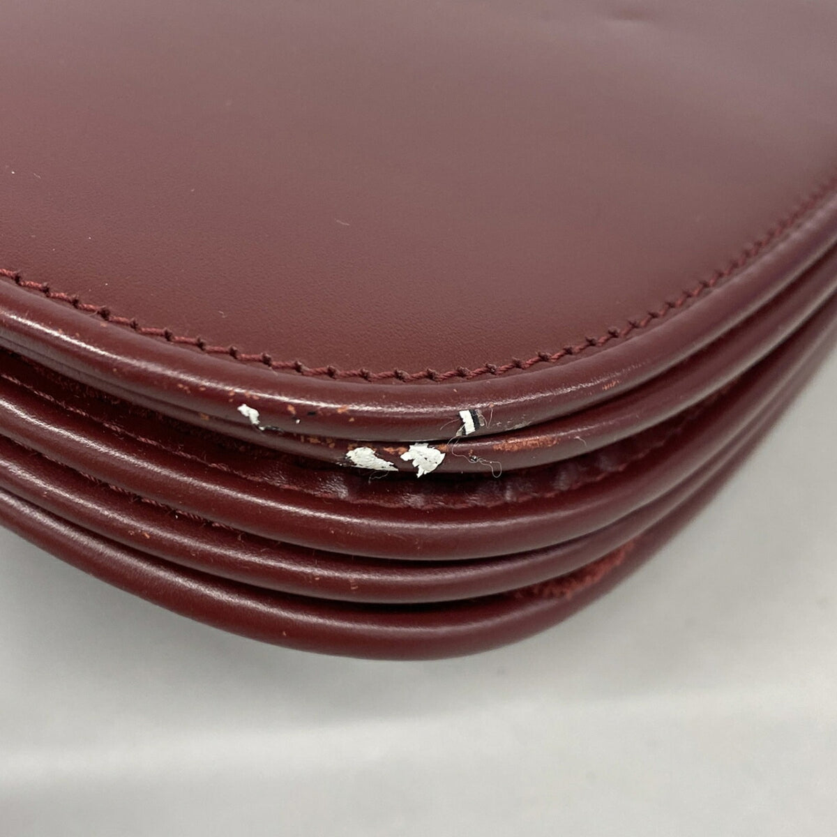 Cartier Bordeaux Leather Shoulder Bag (Pre-Owned)