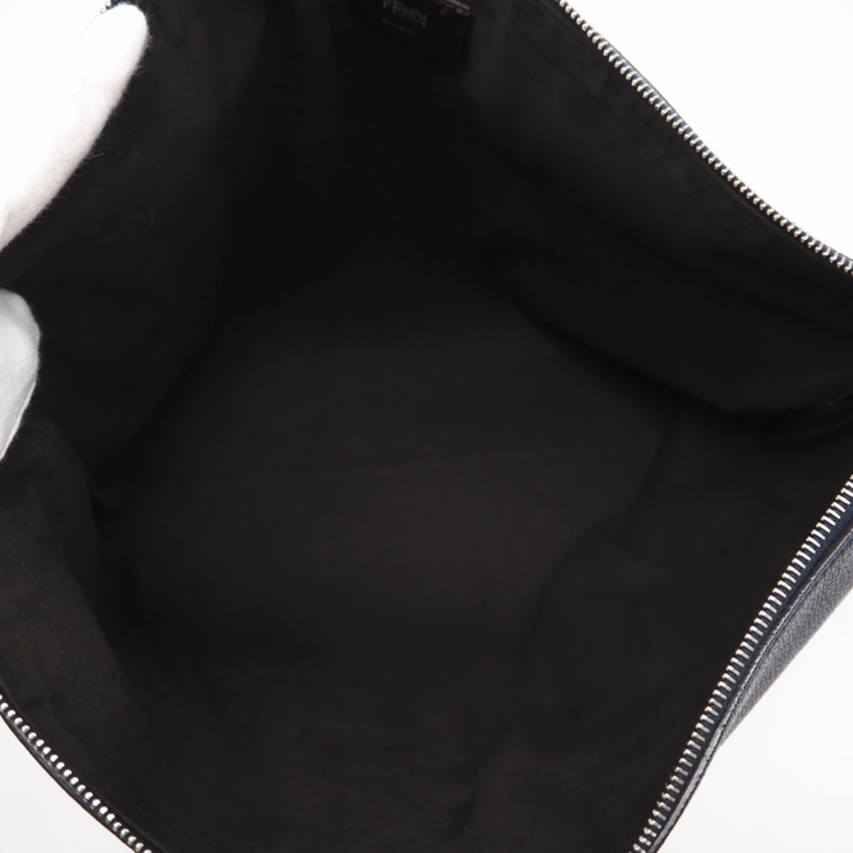 Fendi Brown Navy Leather Shoulder Bag (Pre-Owned)