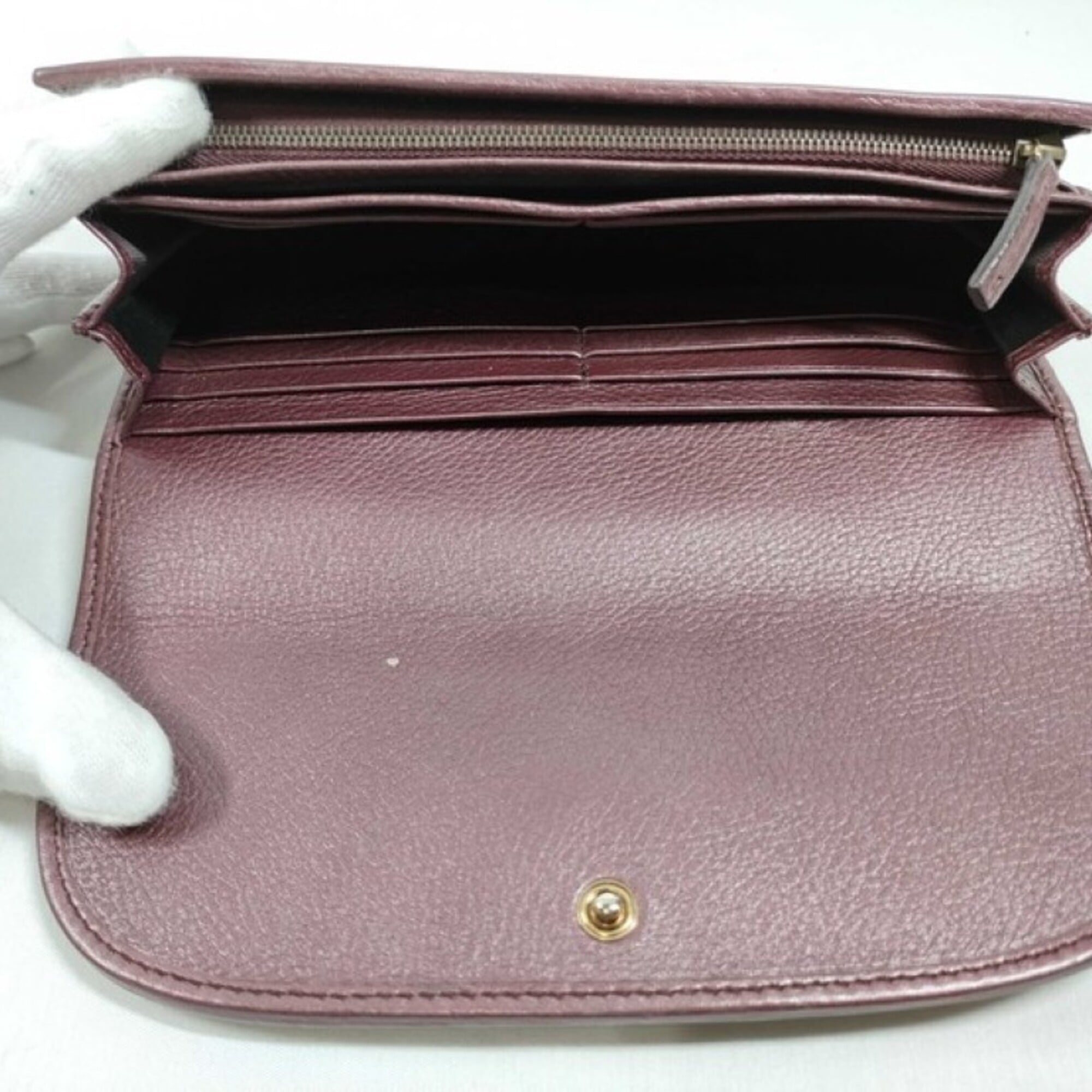 Gucci Bordeaux Leather Coin Purse/Coin Case (Pre-Owned)