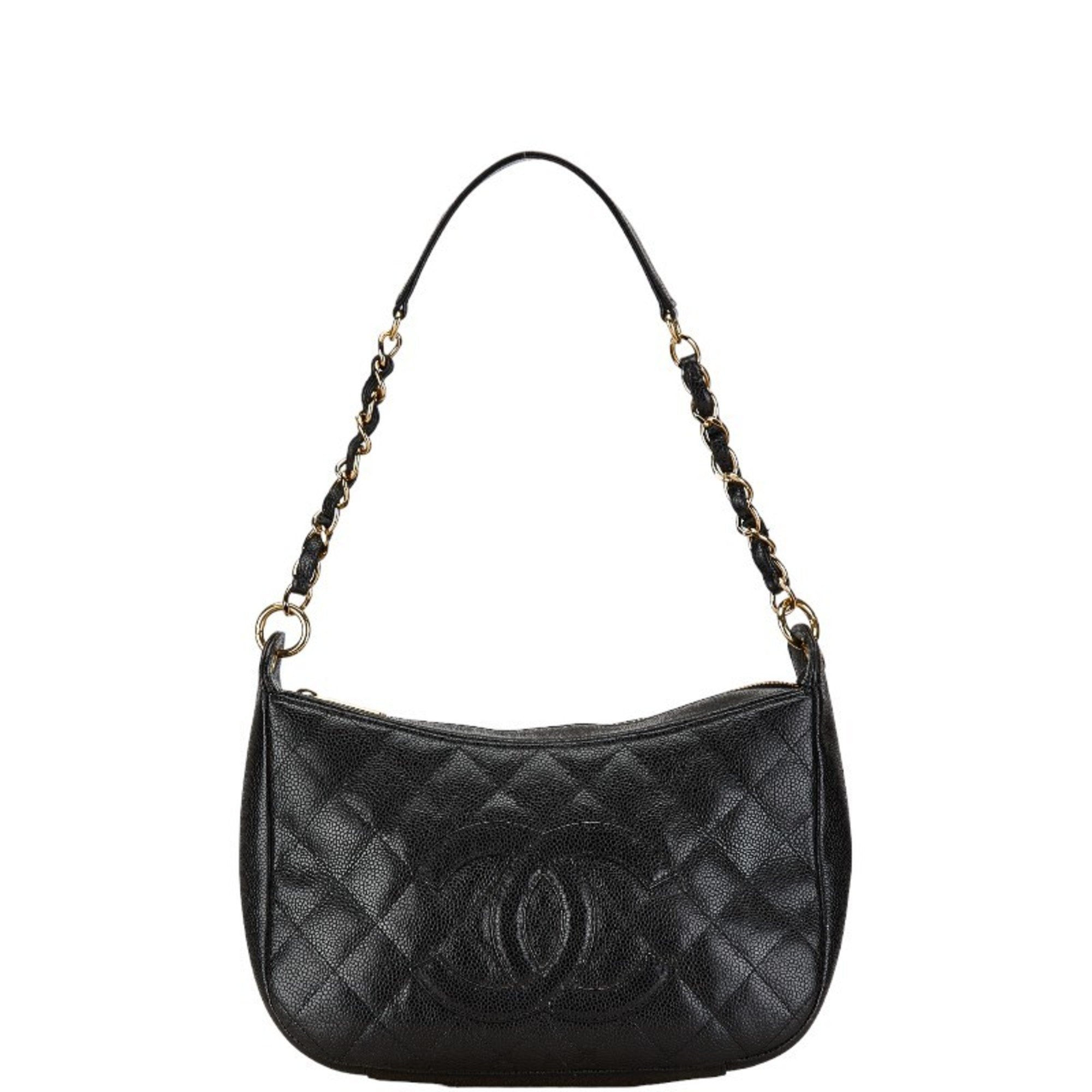 Chanel Black Grained Calfskin Shoulder Bag (Pre-Owned)