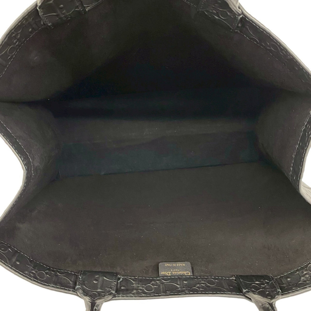 Christian Dior Black Leather Handbag Tote Bag (Pre-Owned)
