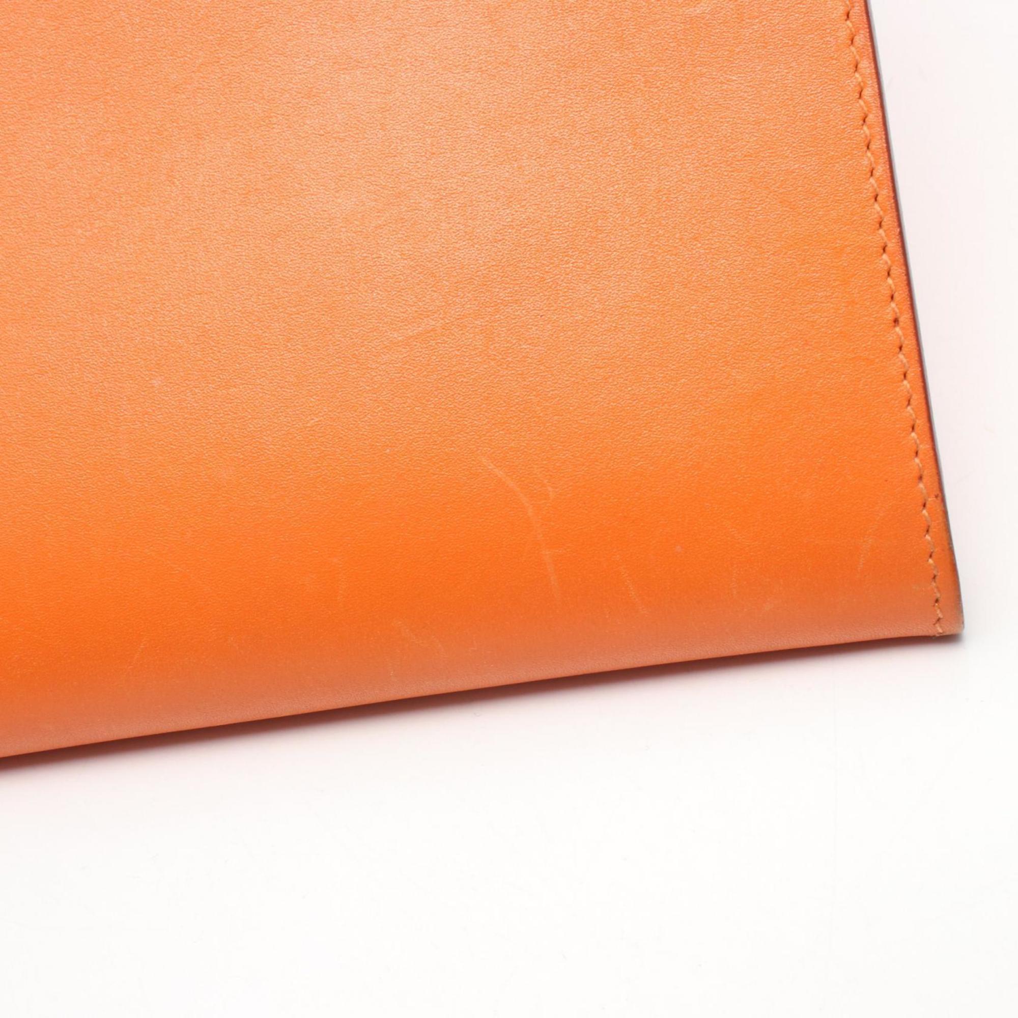 Hermes Orange Tadelakt Leather Leather Shoulder Bag (Pre-Owned)