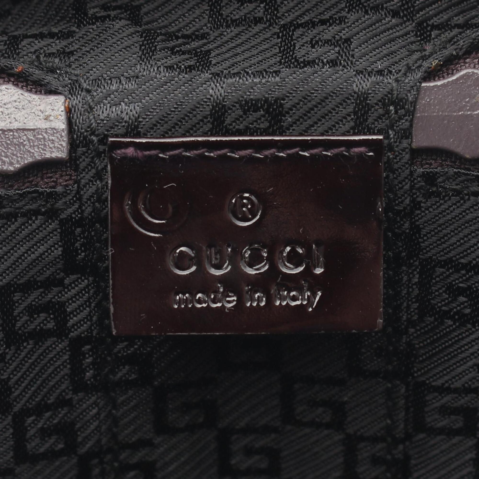Gucci Purple Canvas Patent Leather Handbag (Pre-Owned)