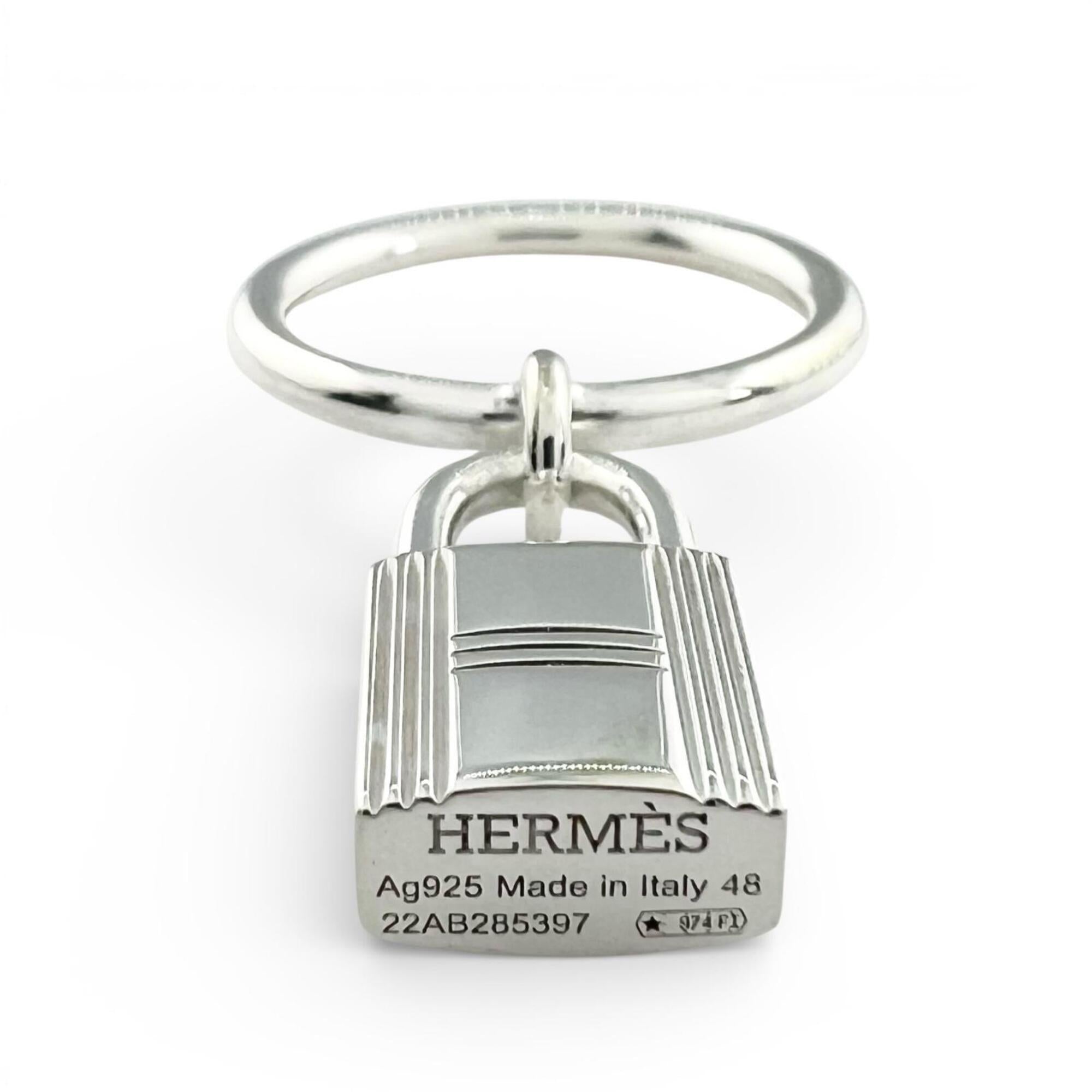 Hermes Silver Silver 925 Band Ring (Pre-Owned)