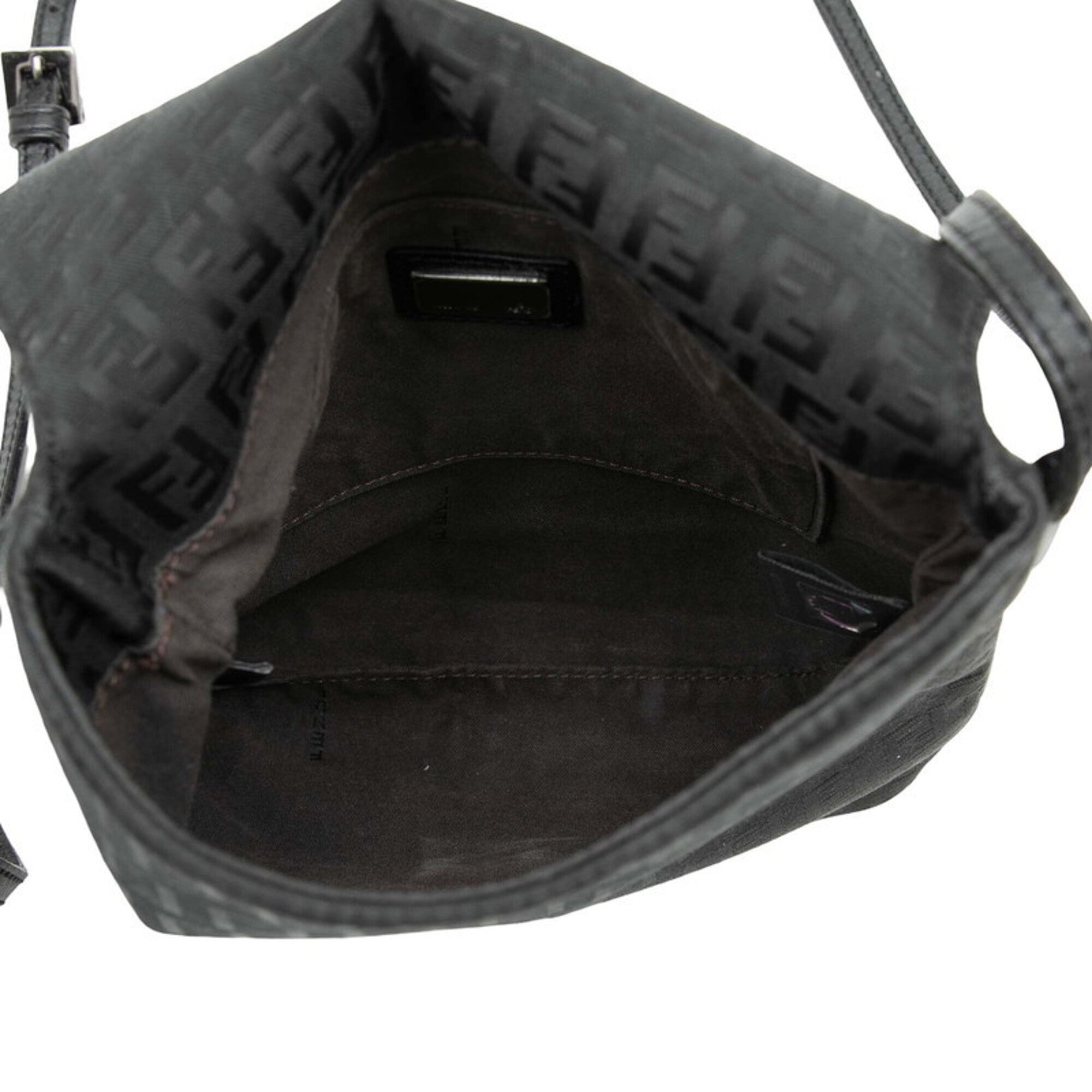 Fendi Black Canvas Leather Shoulder Bag (Pre-Owned)